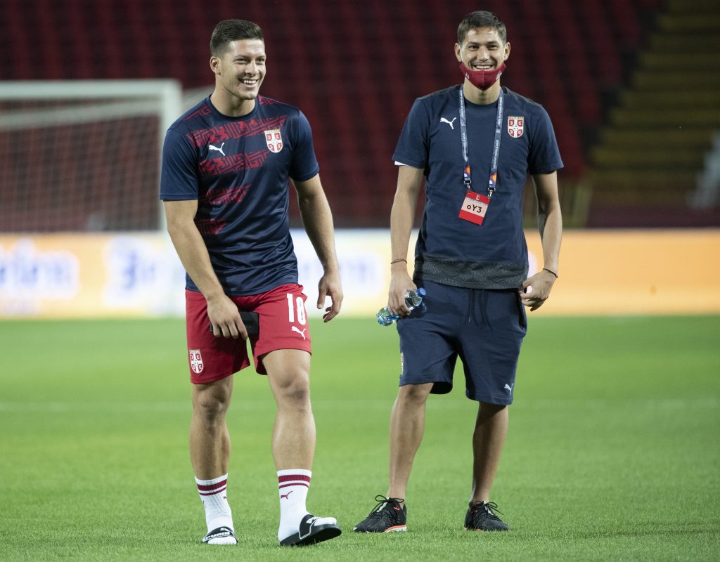 Fudbal Fudbalski Savez Srbije-UEFA Nations League-Group stage - League B - Group 3-Srbija v Turska
Luka Jovic (L) and Sasa Lukic
Beograd, 06.09.2020.
foto: Srdjan Stevanovic/Starsportphoto ©