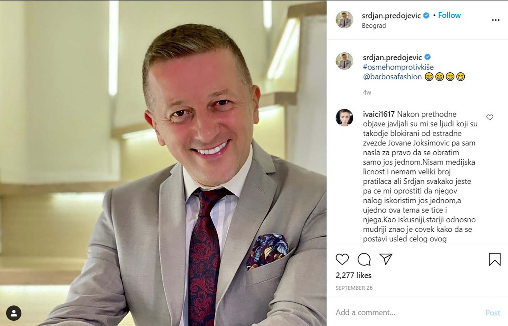 Srđan Predojević, barbosafashion