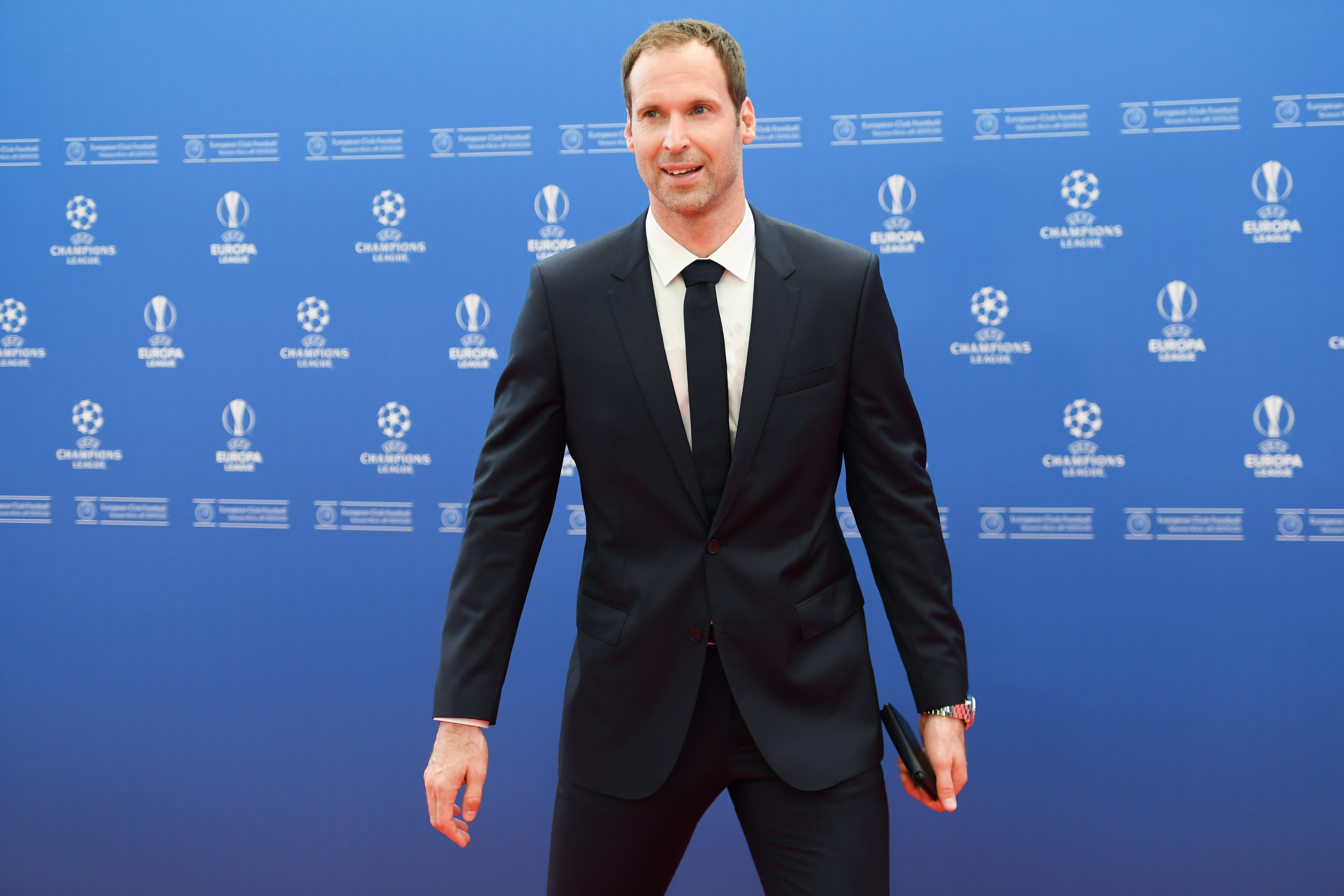 epa07802477 FC Chelsea technical and performance advisor Petr Cech arrives for the UEFA Champions League 2019-20 Group Stage draw in Monaco, 29 August 2019.  EPA-EFE/ALEXANDRE DIMOU