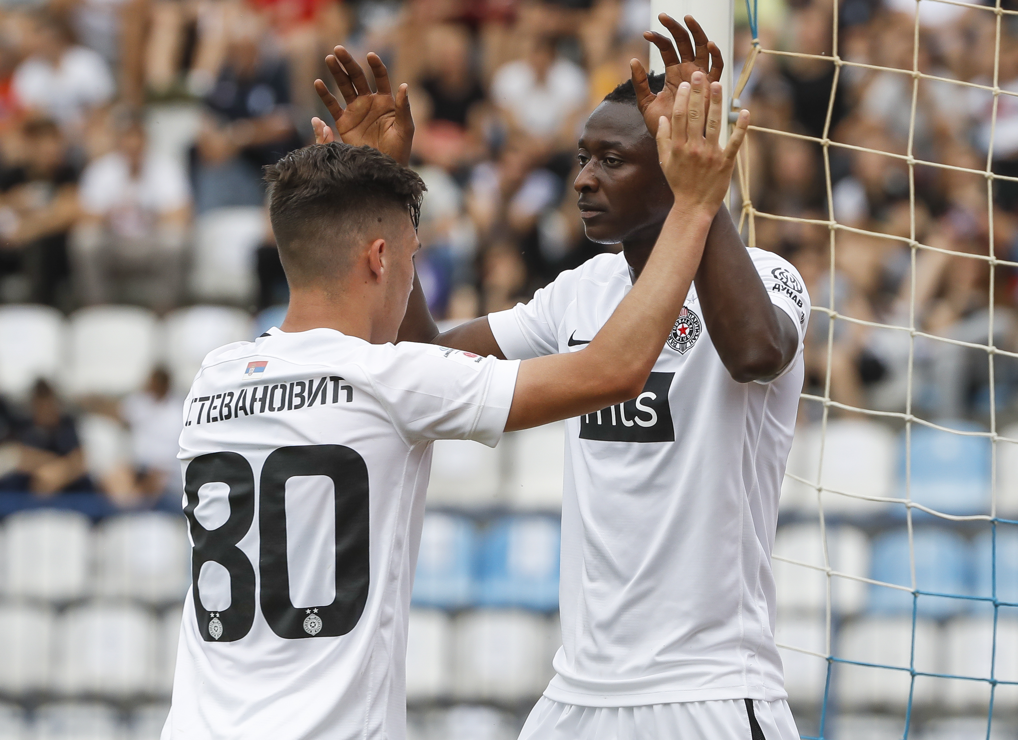 Fudbal Super League Season 2019-2020
Spartak v Partizan
Filip Stevanovic (L) celebrates after scoring a goal with Umar Sadiq (R)
Subotica, 06.06.2020.
foto: Srdjan Stevanovic/Starsportphoto ©