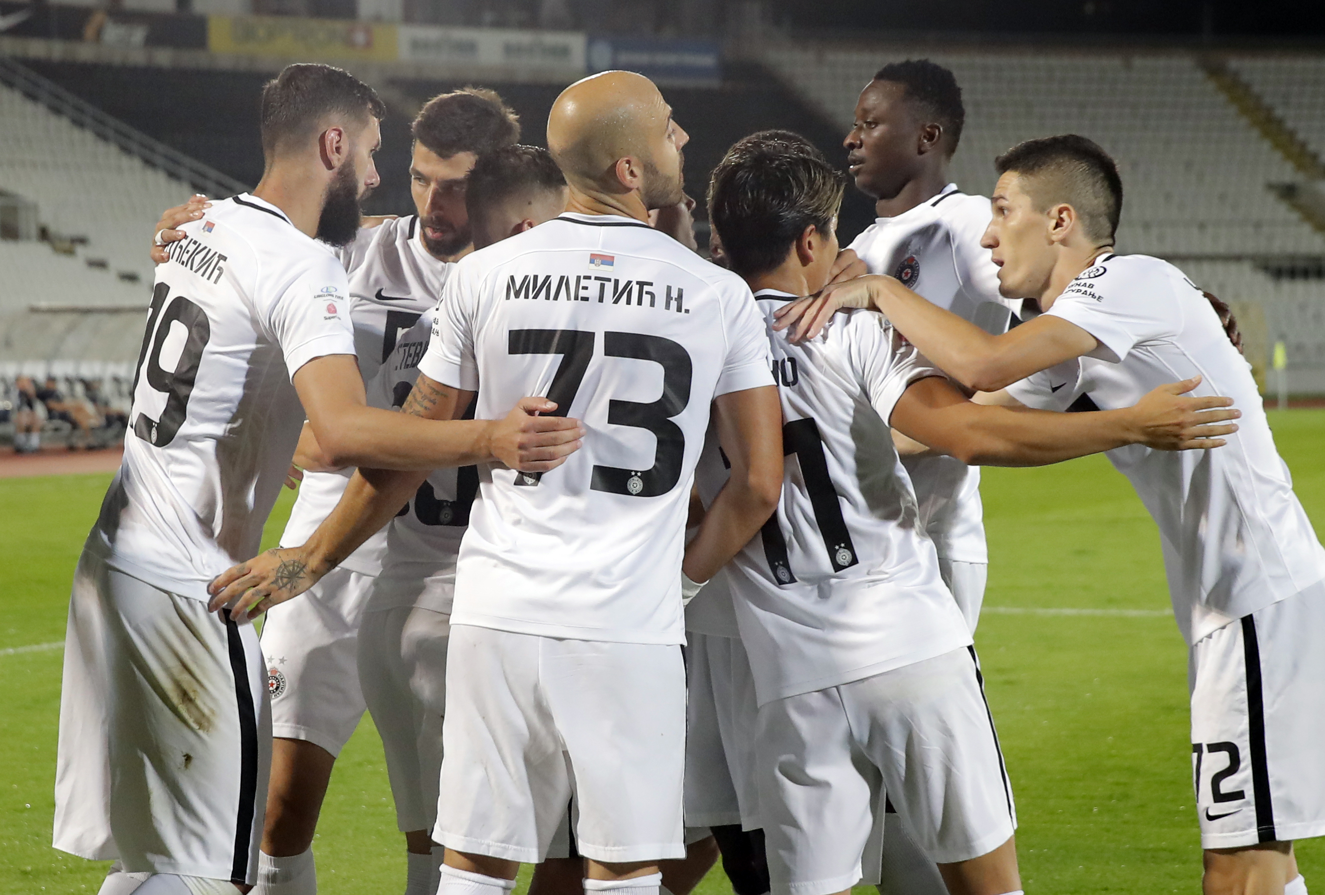 Bibras Natcho Liga Evrope kvalifikacije  UEFA Europa League first qualifying round football match between Partizan and RFS in Belgrade, Serbia on Aug. 27, 2020. 27. avgust Partizan won 1-0
Foto: Pedja Milosavljevic / STARSPORT