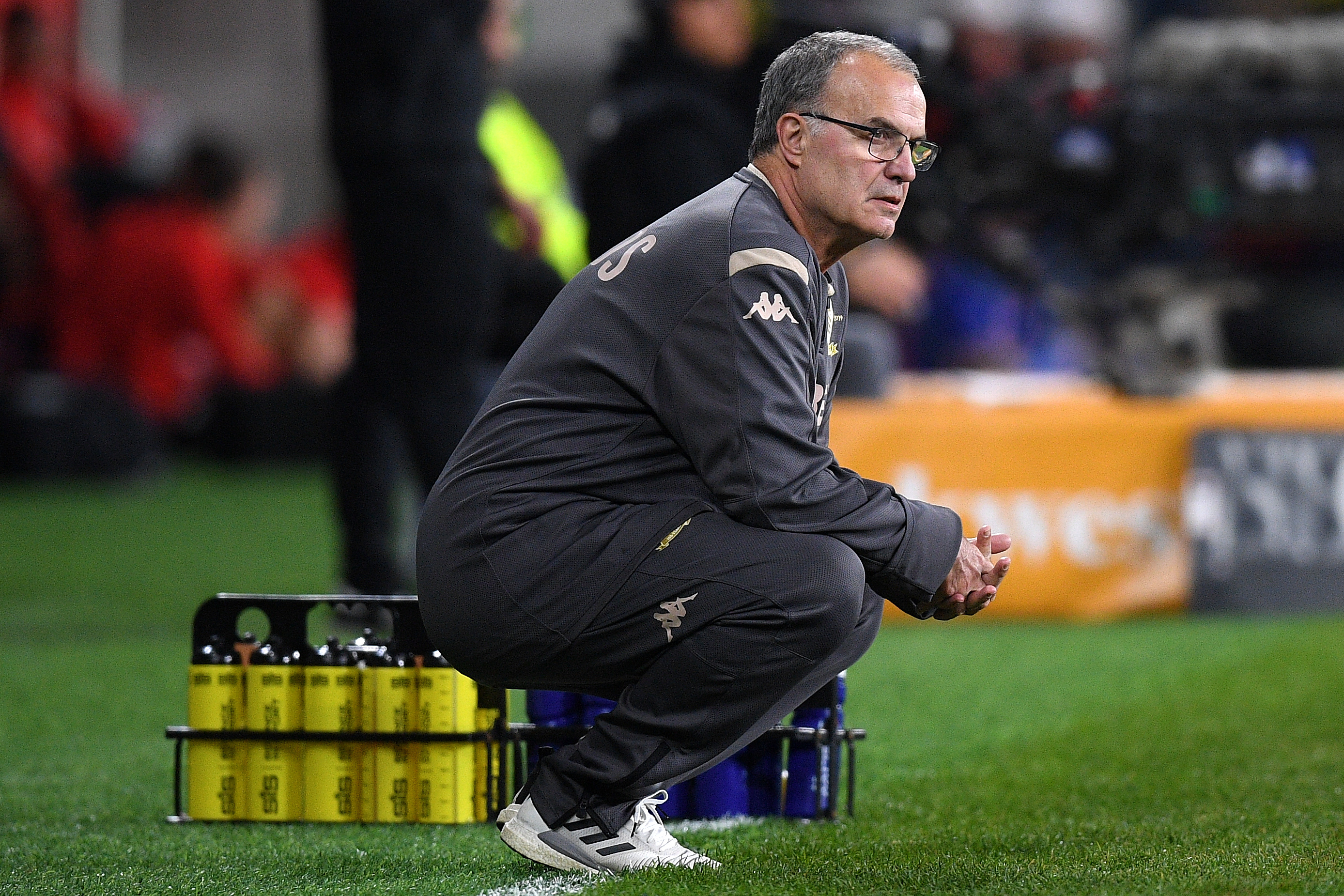 epa07728819 Leeds Manager Marcelo Bielsa during the friendly soccer match between Western Sydney Wanderers and Leeds United at Bankwest Stadium in Sydney, Australia, 20 July 2019.  EPA-EFE/DAN HIMBRECHTS AUSTRALIA AND NEW ZEALAND OUT