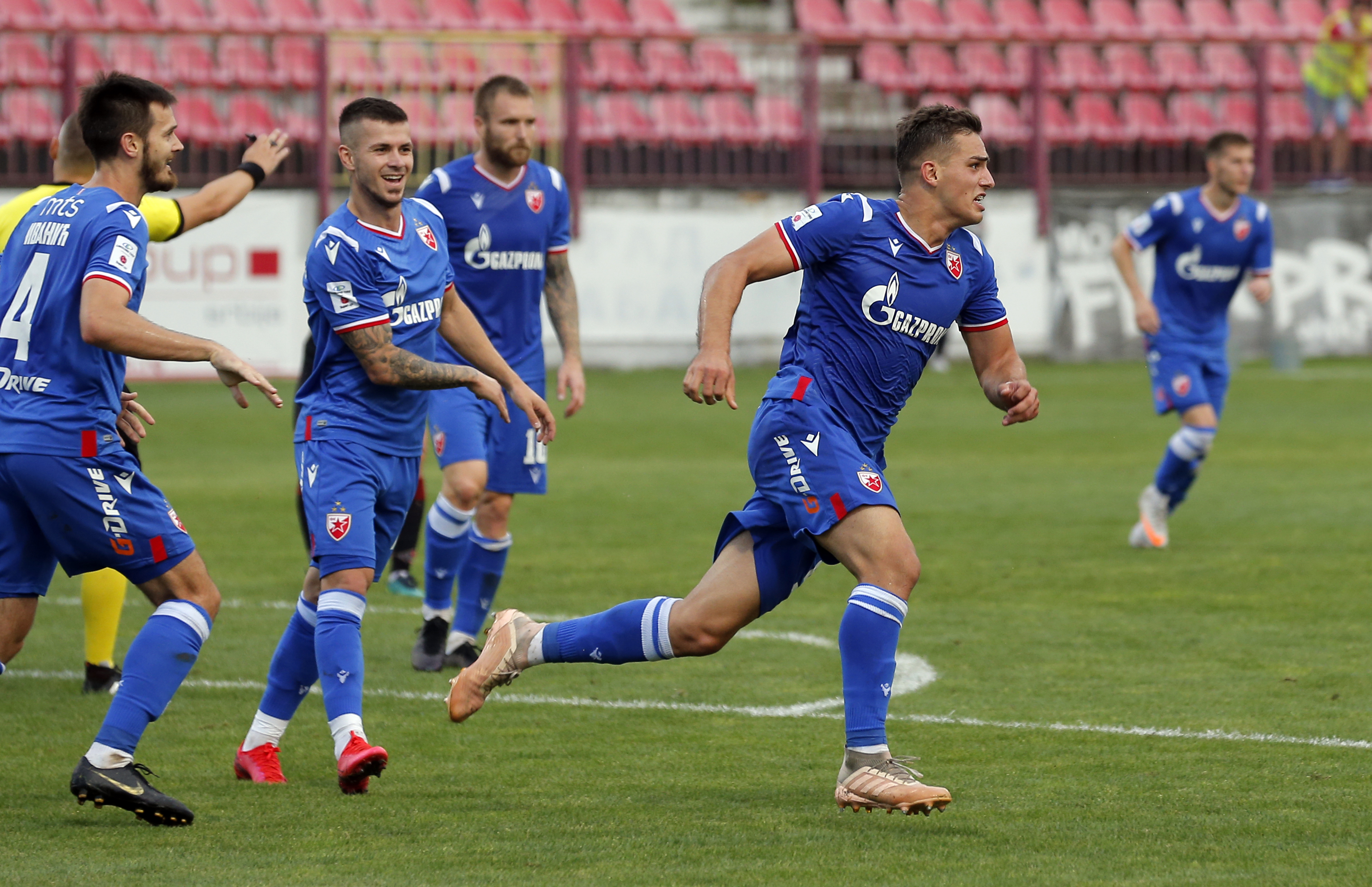 Nikola Krstovic Mirko Ivanic i Marko Gobeljic Superliga Srbije, Super liga, Macva - FK Crvena Zvezda  9. Avgust 2020, 9.8.2020. Sabac Srbija
foto: Pedja Milosavljevic / STARSPORT