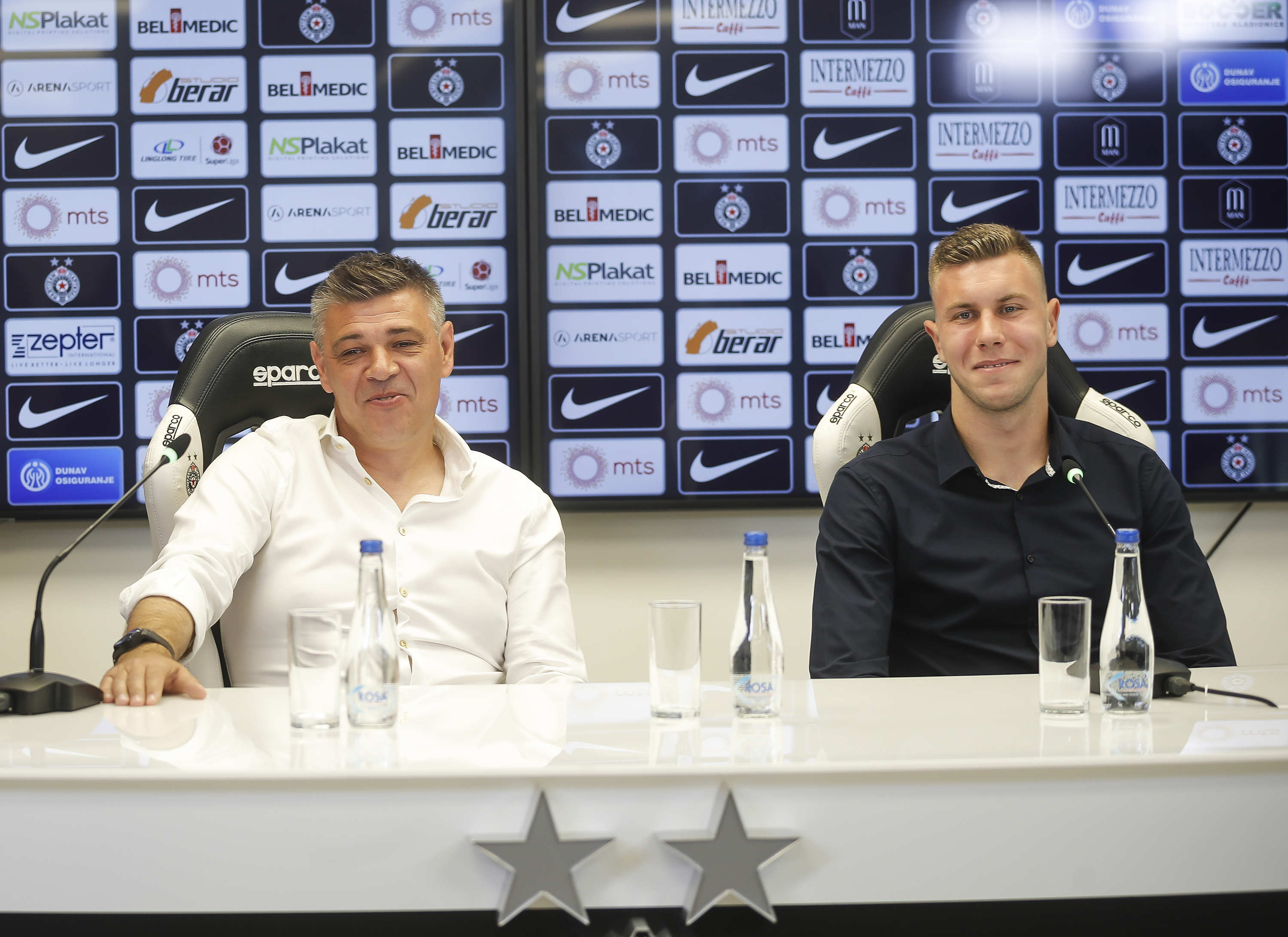 Fudbal Super League Season 2019-2020
FK Partizan Press head coach Savo Milosevic (L) Strahinja Pavlovic
Beograd, 09.06.2020.
foto: Srdjan Stevanovic/Starsportphoto ©