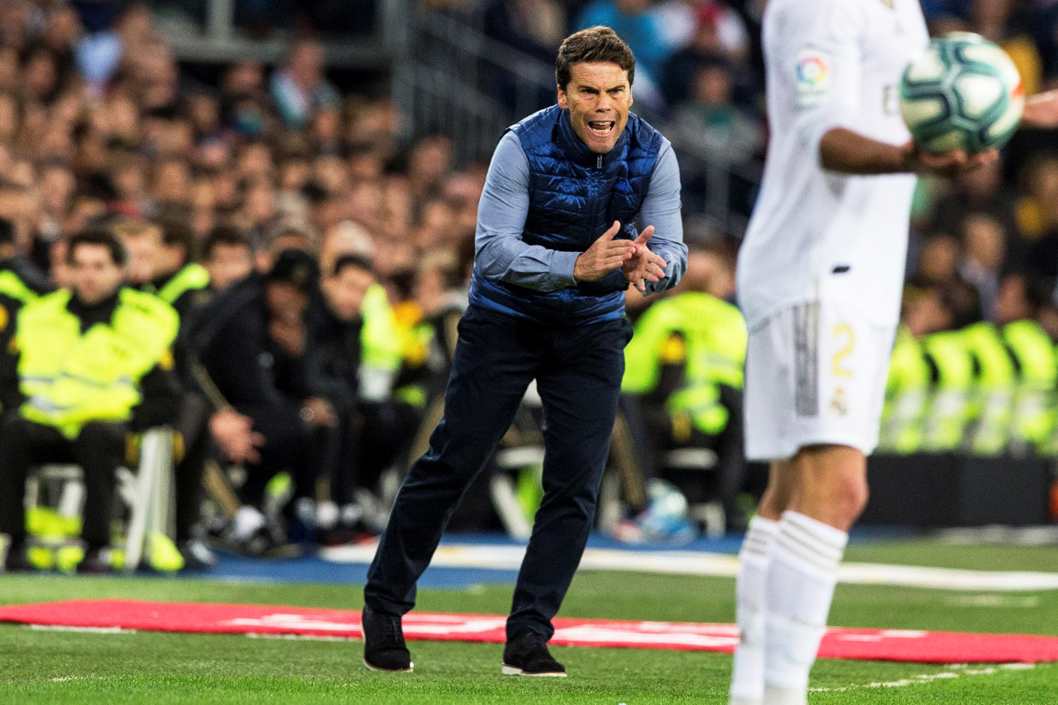 epa07968166 Betis' head coach Joan Francesc Ferrer 'Rubi' reacts during the Spanish La Liga soccer match between Real Madrid and Real Betis at Santiago Bernabeu stadium in Madrid, Spain, 02 November 2019.  EPA-EFE/RODRIGO JIMENEZ