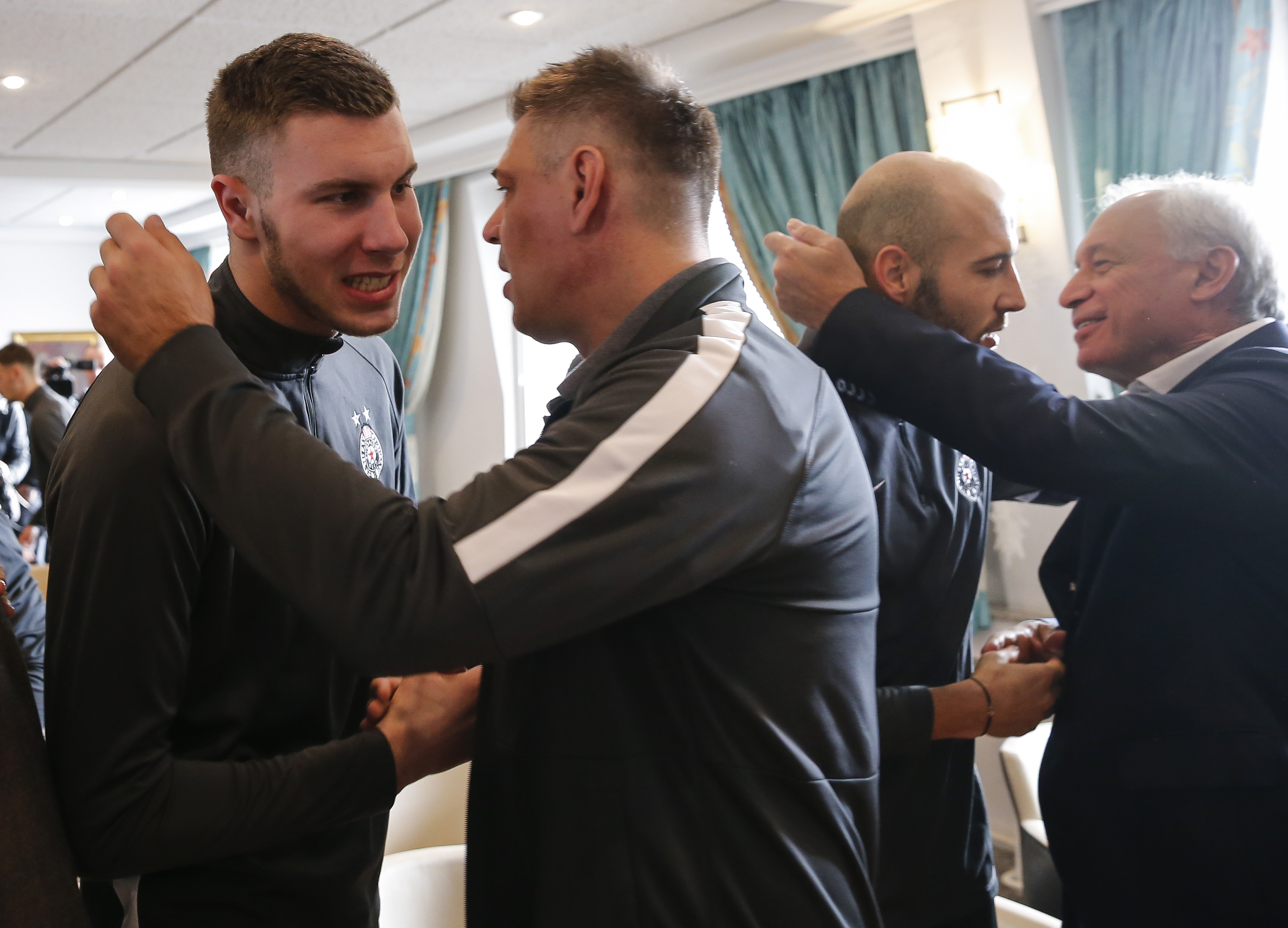 Fudbal Super League Season 2019-2020-FK Partizan okupljanje i pocetak priprema prolece
from left Strahinja Pavlovic head coach Savo Milosevic Nemanja Miletic and Milorad Vucelic
Beograd, 12.01.2020.
foto: Srdjan Stevanovic/Starsportphoto ©