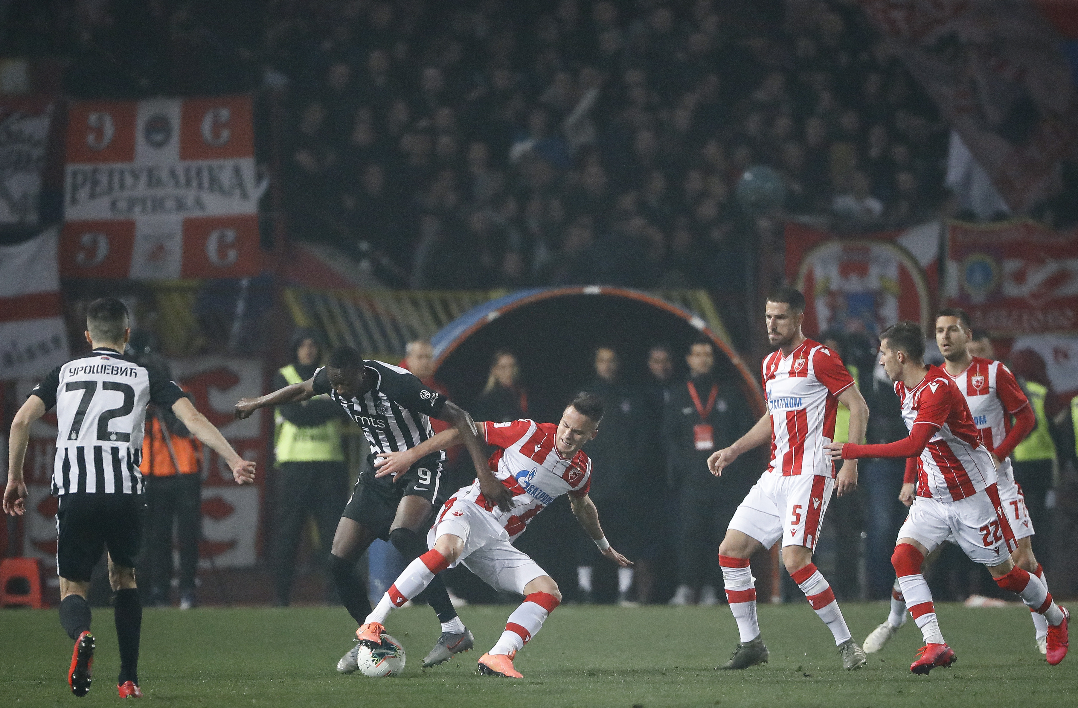 Fudbal Super League Season 2019-2020
Crvena Zvezda v Partizan
Umar Sadiq (L) and Marko Gobeljic (R)
Beograd, 01.03.2020.
foto: Srdjan Stevanovic/Starsportphoto ©