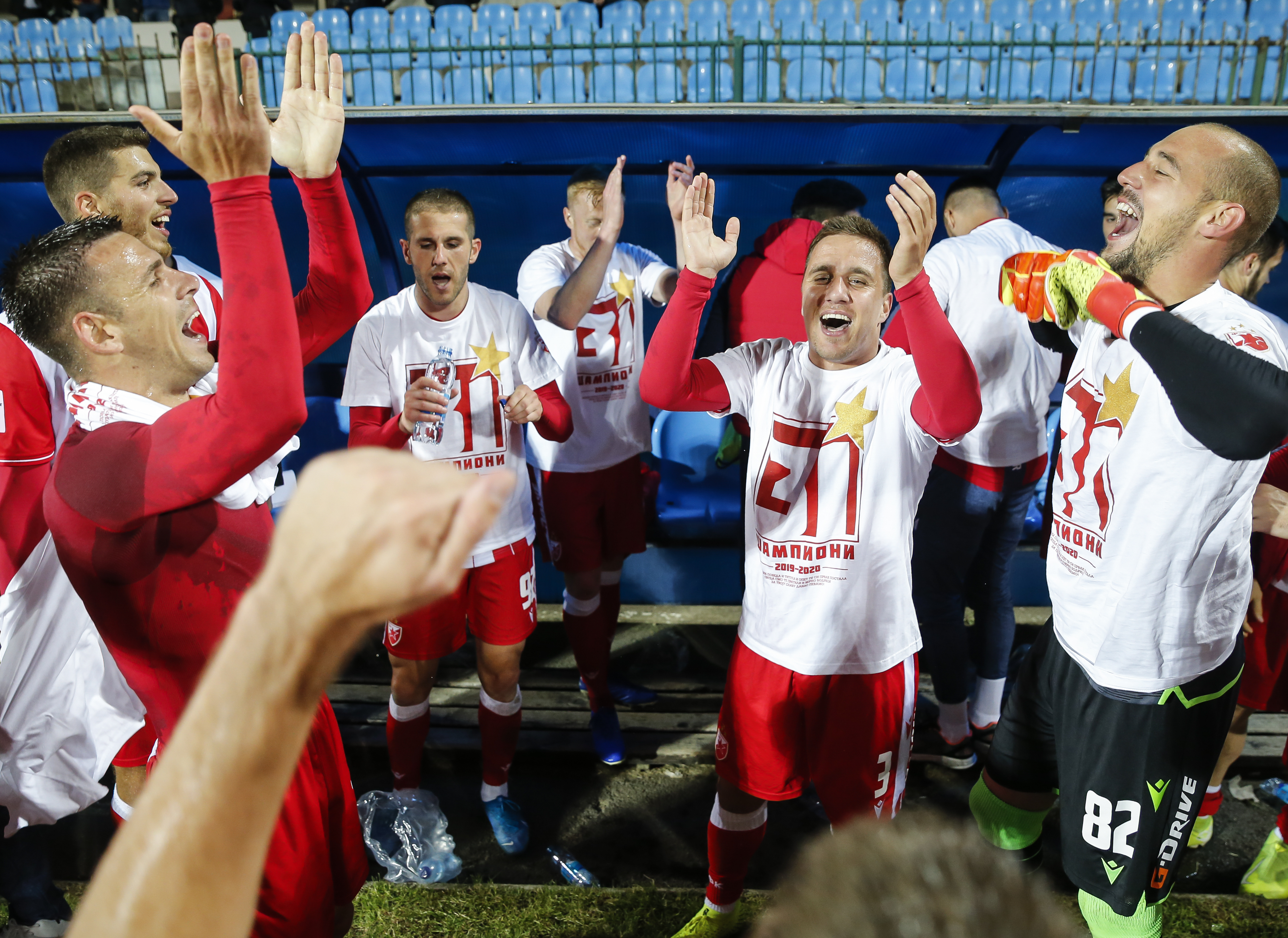 Fudbal Super League Season 2019-2020
Rad v Crvena Zvezda
from left Marko Gobeljic Srdjan Babic Aleksa Vukanovic Branko Jovicic goalkeeper Milan Borjan
Beograd, 29.05.2020.
foto: Srdjan Stevanovic/Starsportphoto ©