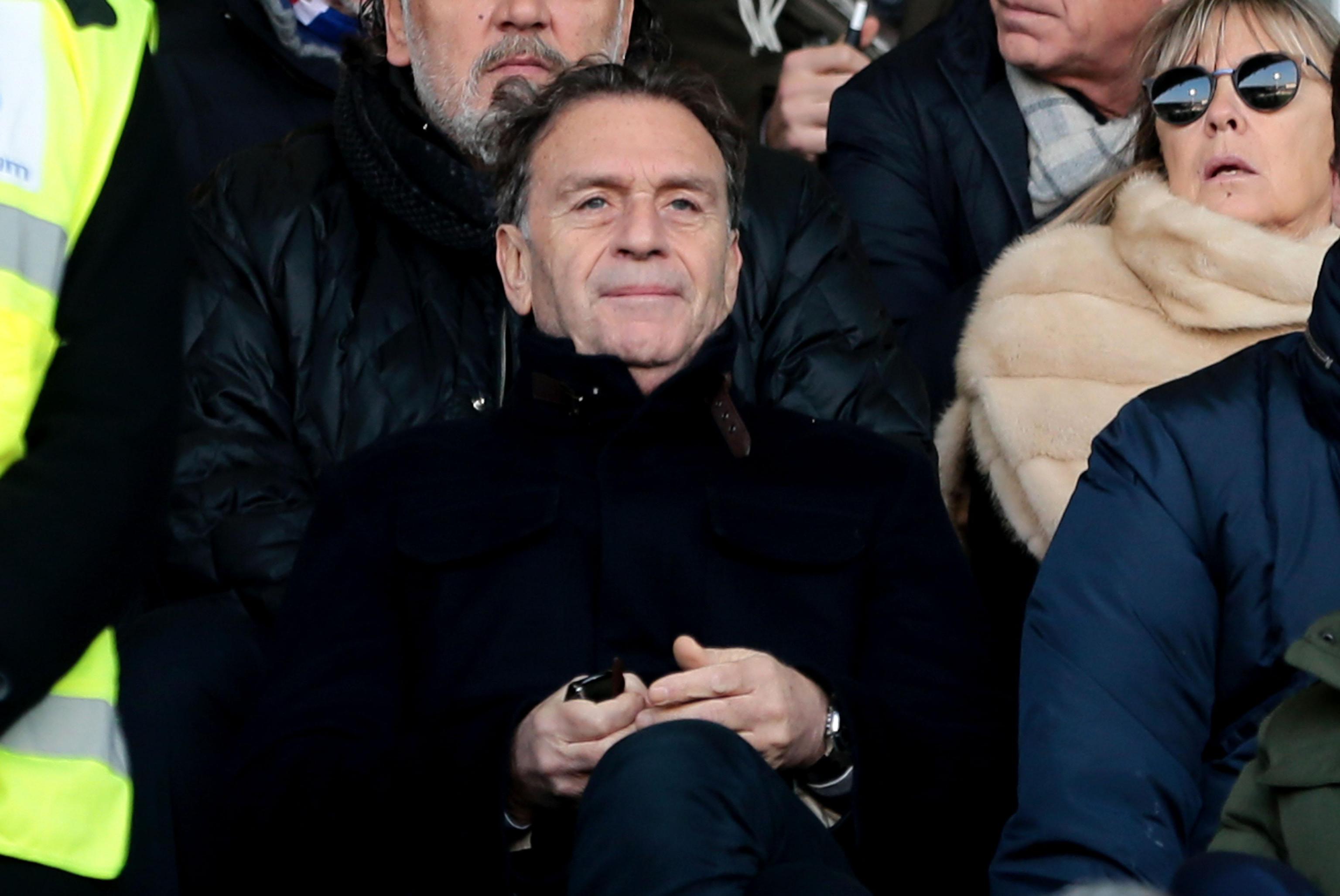epa08055000 Brescia's president Massimo Cellino during the Italian Serie A soccer match Spal vs Brescia Calcio at Paolo Mazza stadium in Ferrara, Italy, 08 December 2019.  EPA-EFE/ELISABETTA BARACCHI