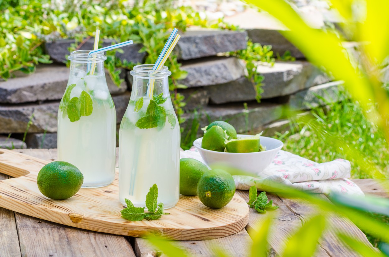Homemade mint lemonade with lime,  outside ready to drink,Image: 528891899, License: Royalty-free, Restrictions: , Model Release: no, Credit line: Petr Štěpánek / Panthermedia / Profimedia