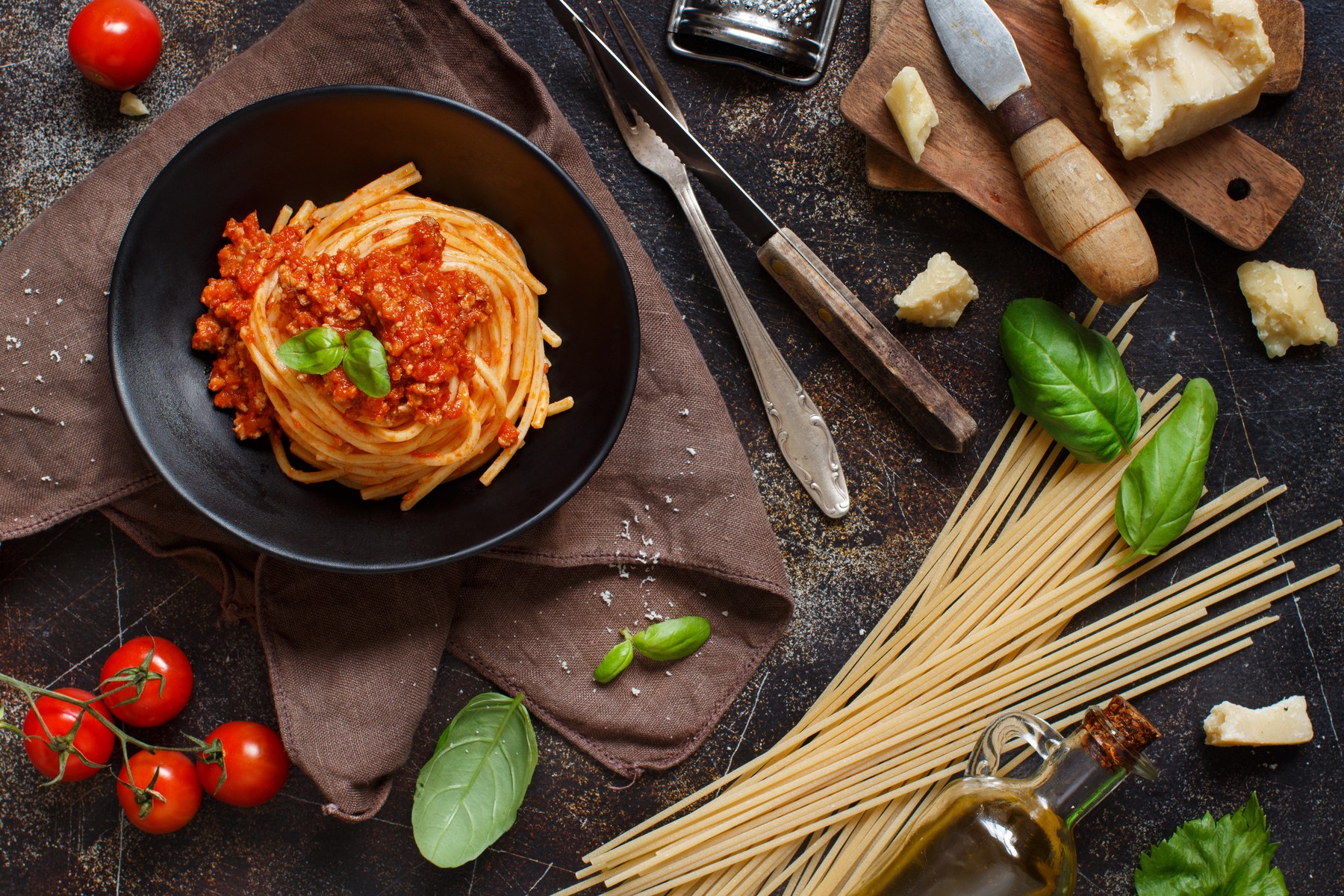 Spaghetti pasta with bolognese sauce with a fork close up,Image: 493531678, License: Royalty-free, Restrictions: , Model Release: no, Credit line: Ekaterina Fedotova / Panthermedia / Profimedia