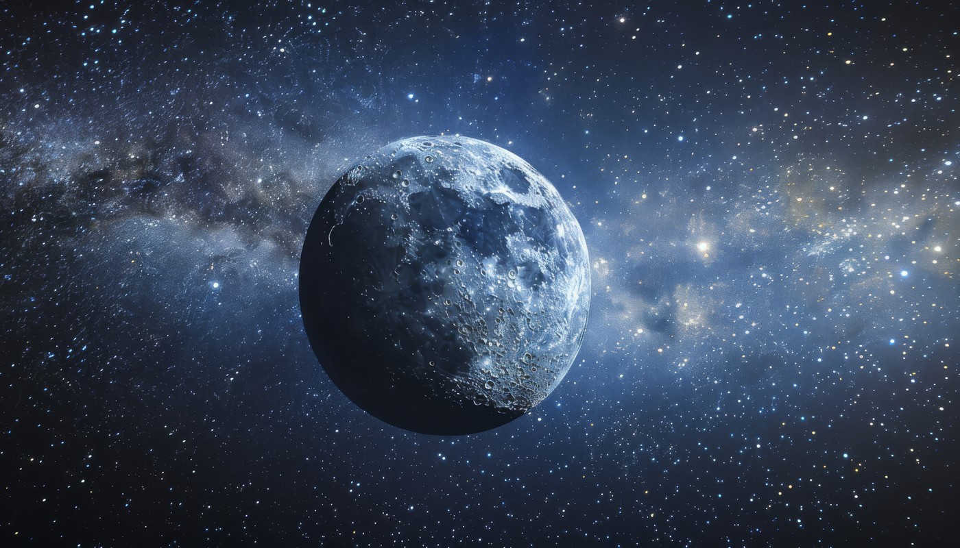 Full Moon in Deep Space,  Stars and Lunar Craters in the Universe.,Image: 899317991, License: Royalty-free, Restrictions: , Model Release: no, Credit line: Nataliia Bondar / Panthermedia / Profimedia
