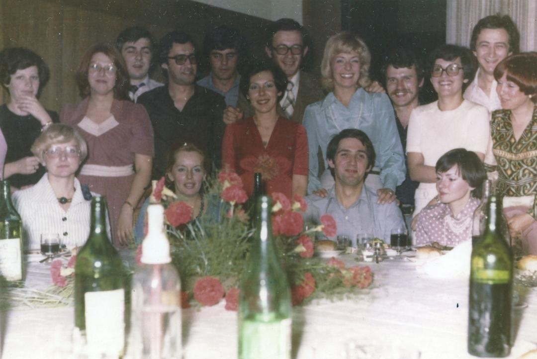 Miki Vasić i Goran Kolić na desetogodišnjici mature, jun 1976.