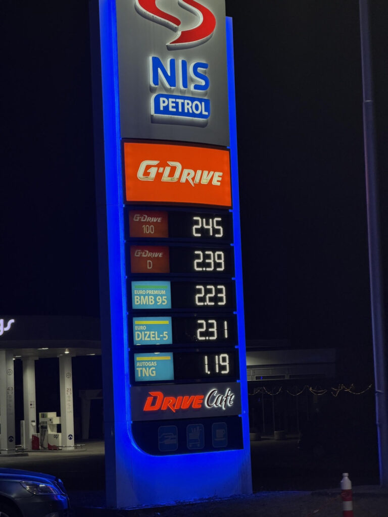 Cene goriva na NIS pumpi u RS