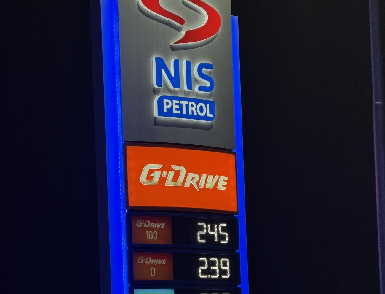 Cene goriva na NIS pumpi u RS