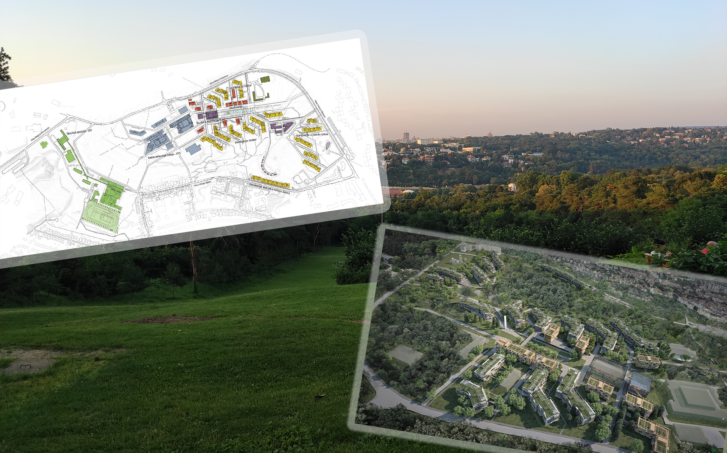 Košutnjak i projekti kombo, Belgrade cityscape view from Kosutnjak Serbia