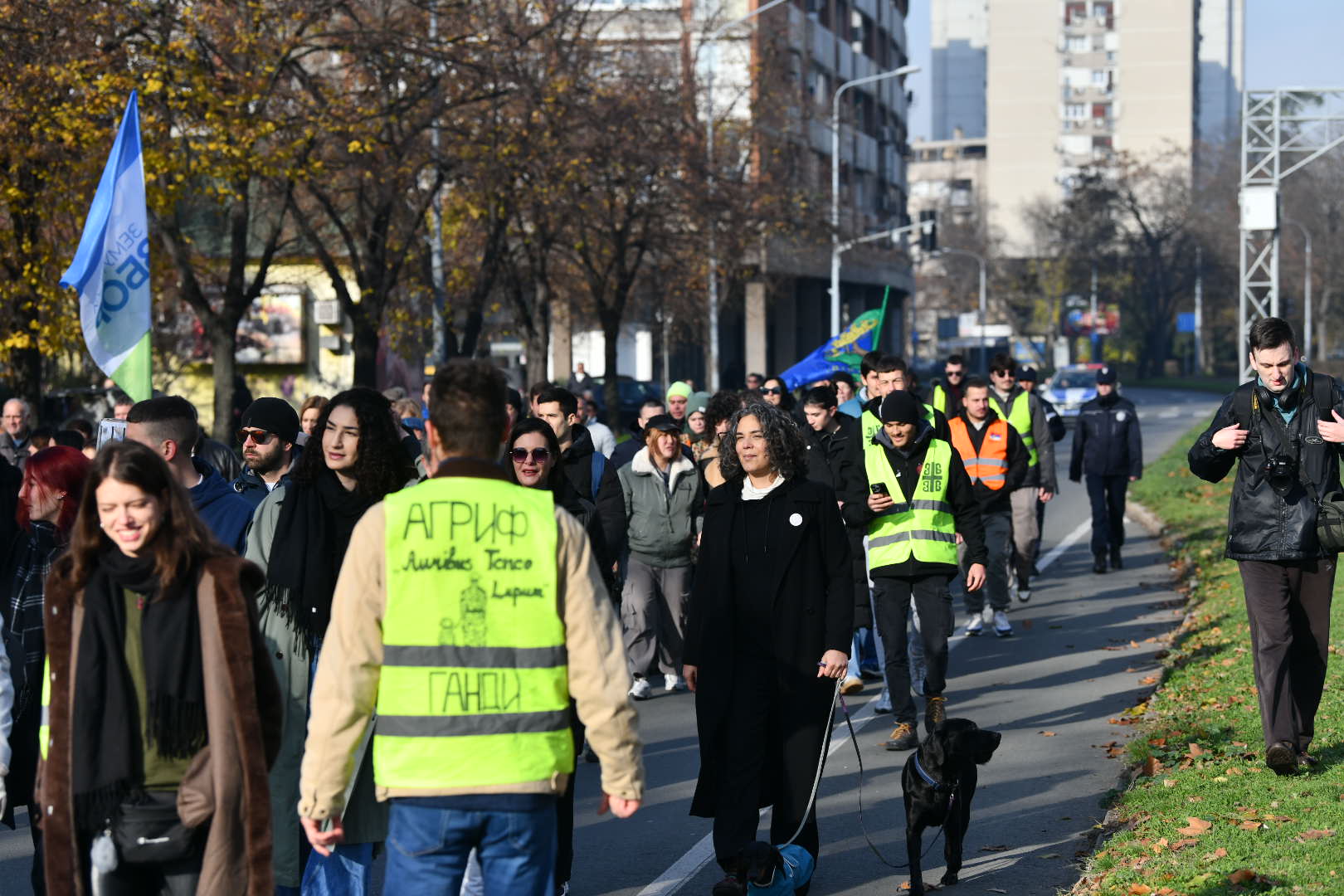 beograd 09.12.2025  protest povodom godišnjice blokade poljoprivredni fakultet studenti šetnja blokada skup setnja