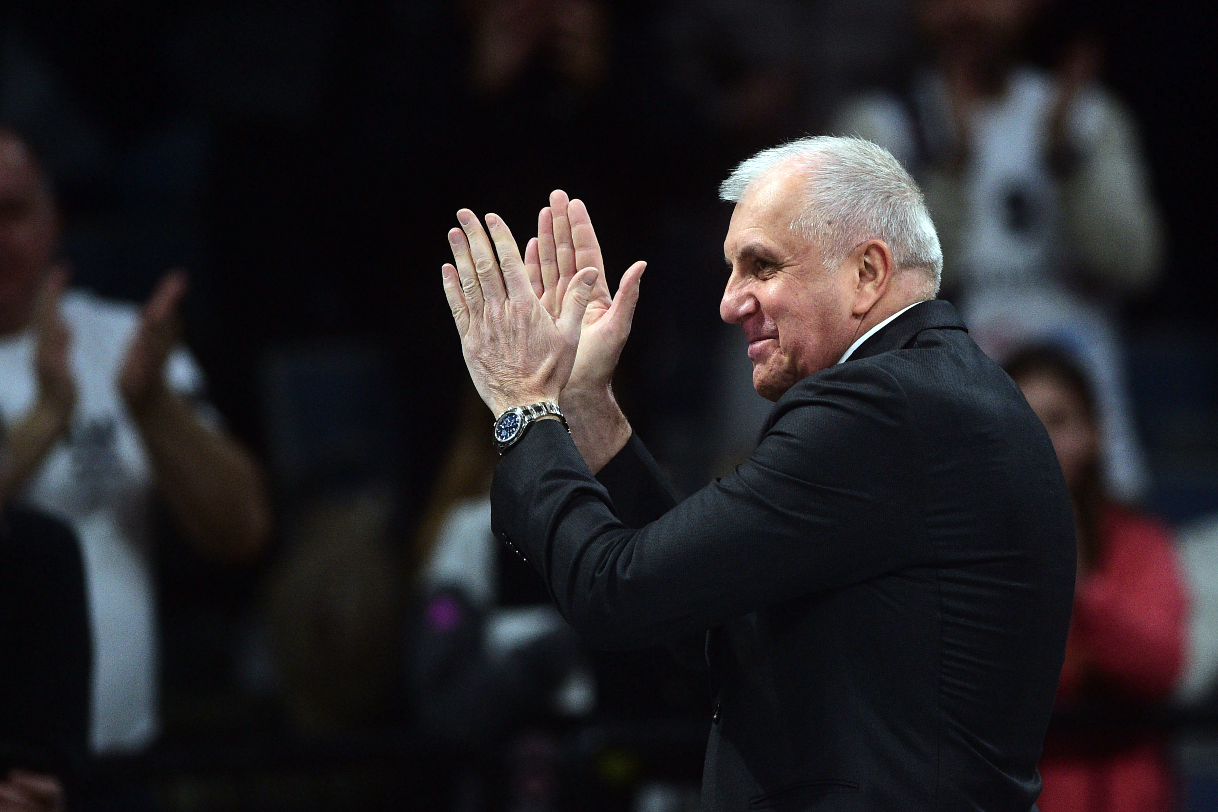 Zeljko Obradovic, head coach of Partizan at ABA league round 20 match between kk Partizan and KK Zadar, played at Beogradska Arena, 10.02.2025,  Belgrade, Serbia.  (Photo by Dusan Milenkovic/Starsport.rs ©)