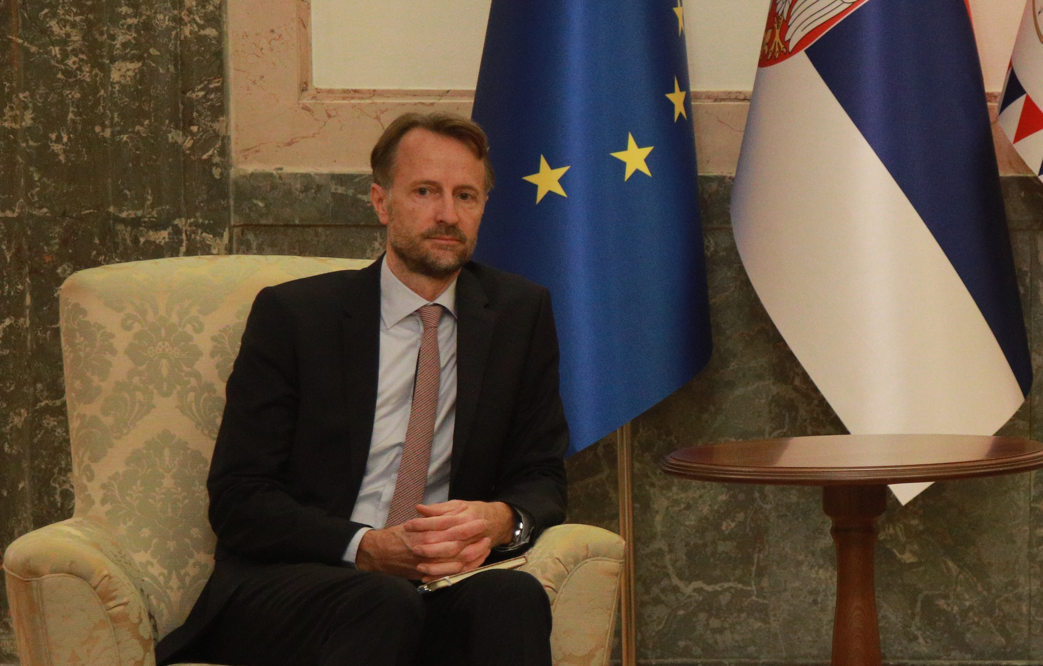 President of the Republic of Serbia Aleksandar Vucic met with the Ambassador of the European Union to Serbia Andreas von Beckerath in the building of the General Secretariat of the President of the Republic.