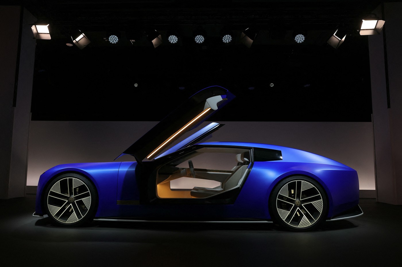 The Jaguar Type 00 concept car is displayed during its Europe presentation event in Paris on March 21, 2025.,Image: 977786753, License: Rights-managed, Restrictions: , Model Release: no, Credit line: Thomas SAMSON / AFP / Profimedia