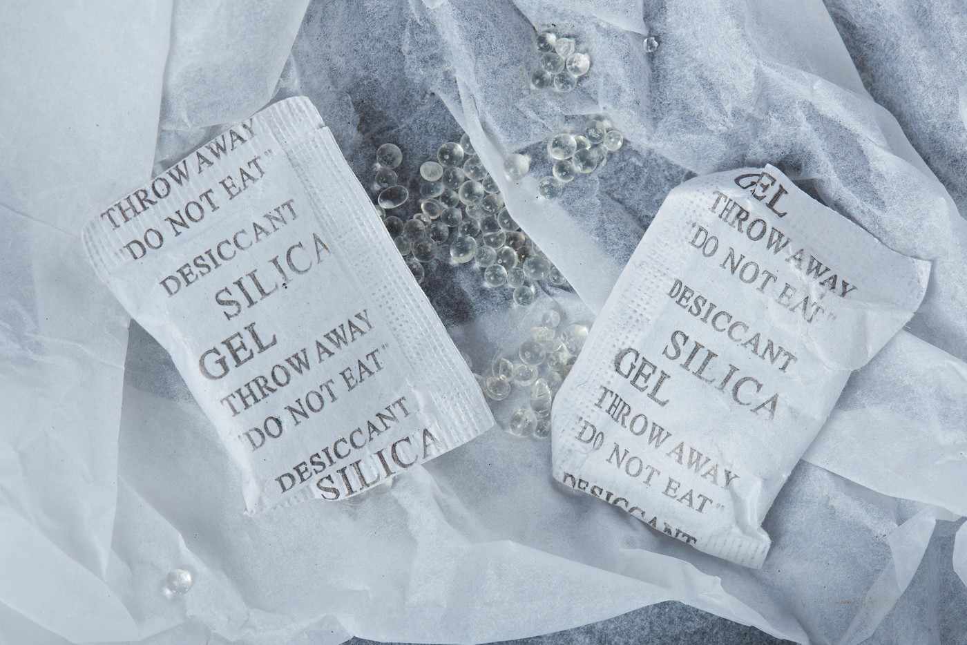 silica gel balls lay in package white paper,Image: 323350987, License: Royalty-free, Restrictions: , Model Release: no, Credit line: Dzmitry Kliapitski / Alamy / Profimedia