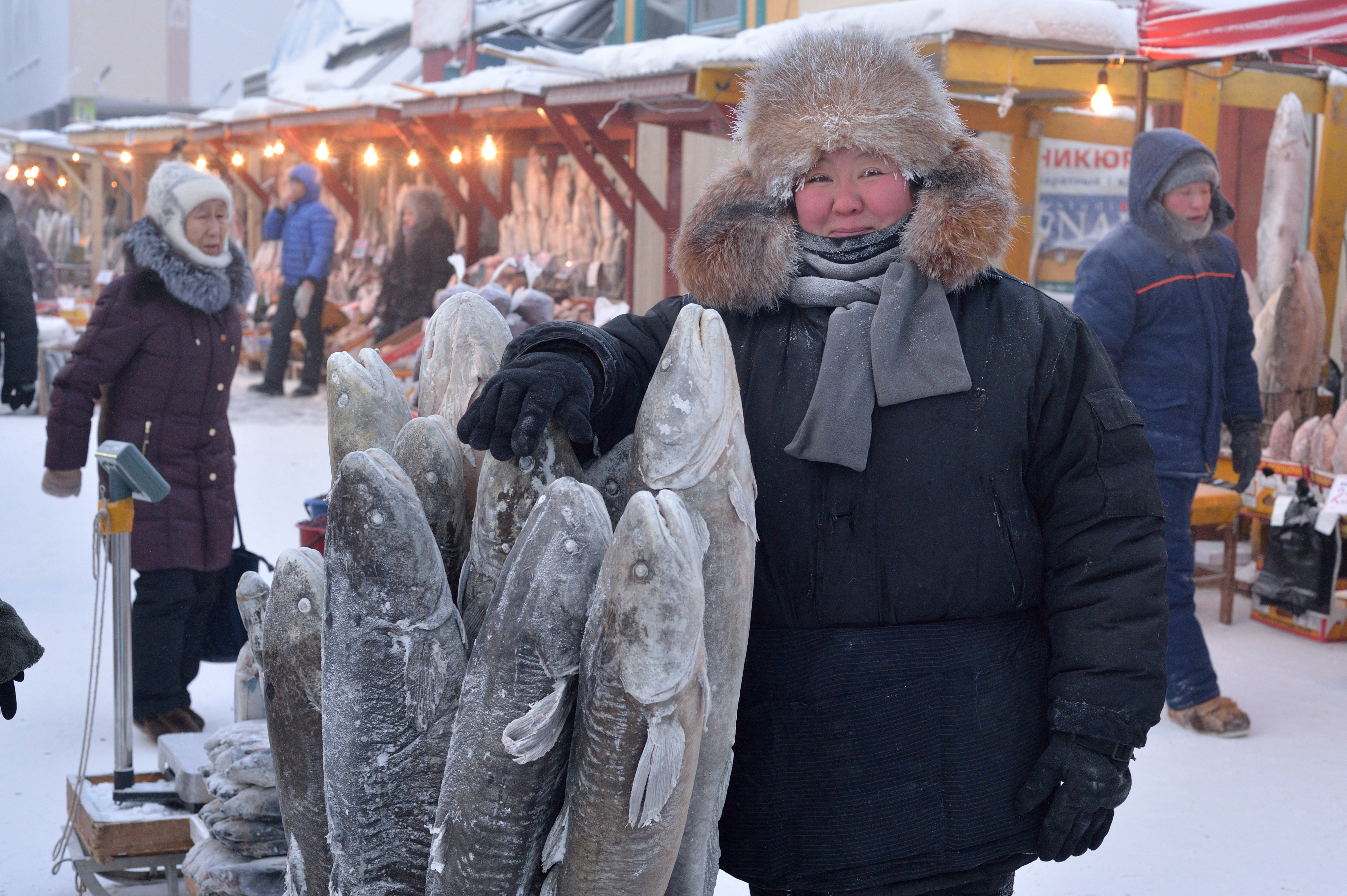 Russia,,Yakutsk,,December,17,,2017.,One,Of,The,Sellers,Of