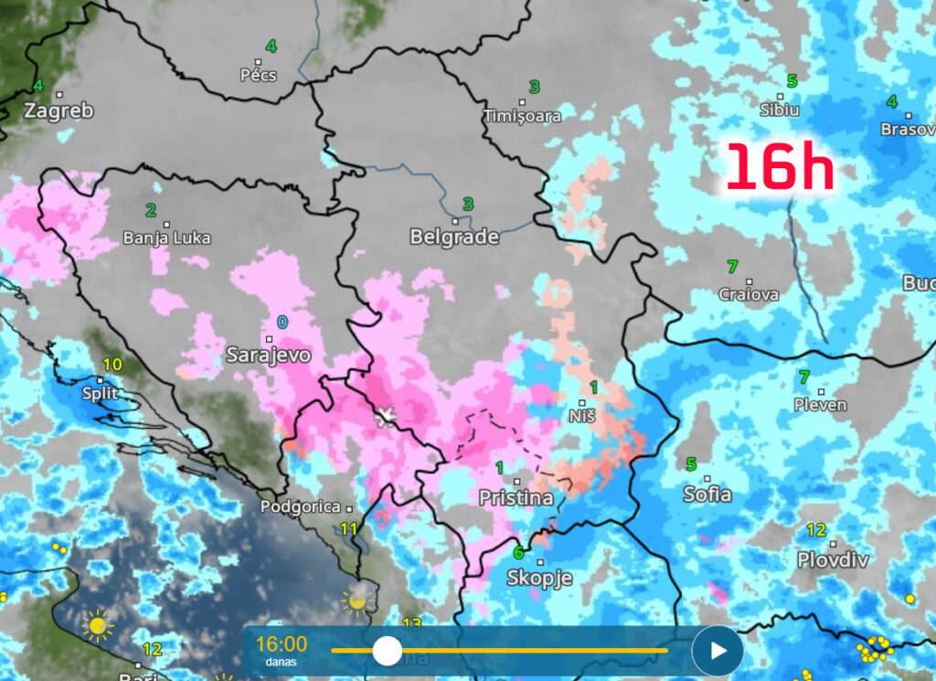 Vremenska prognoza 27.11.2025. u 16h