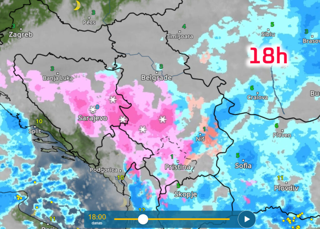Vremenska prognoza 27.11.2025. u 18h