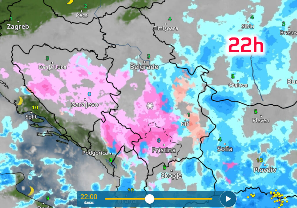 Vremenska prognoza 27.11.2025. u 22h