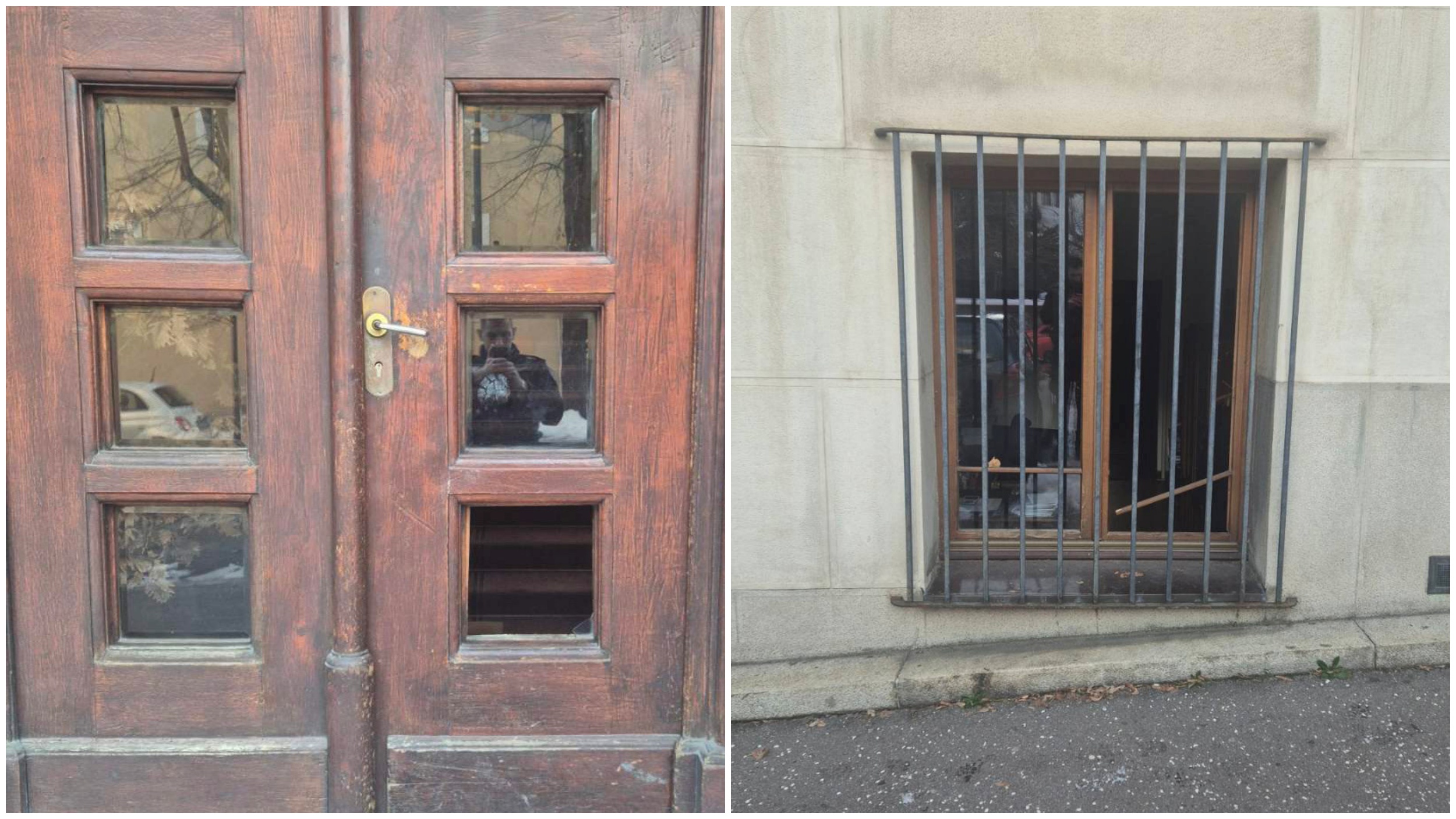Srpska patrijaršija, polomljeno staklo, vrata, prozor, kombo Foto: MUP Srbije