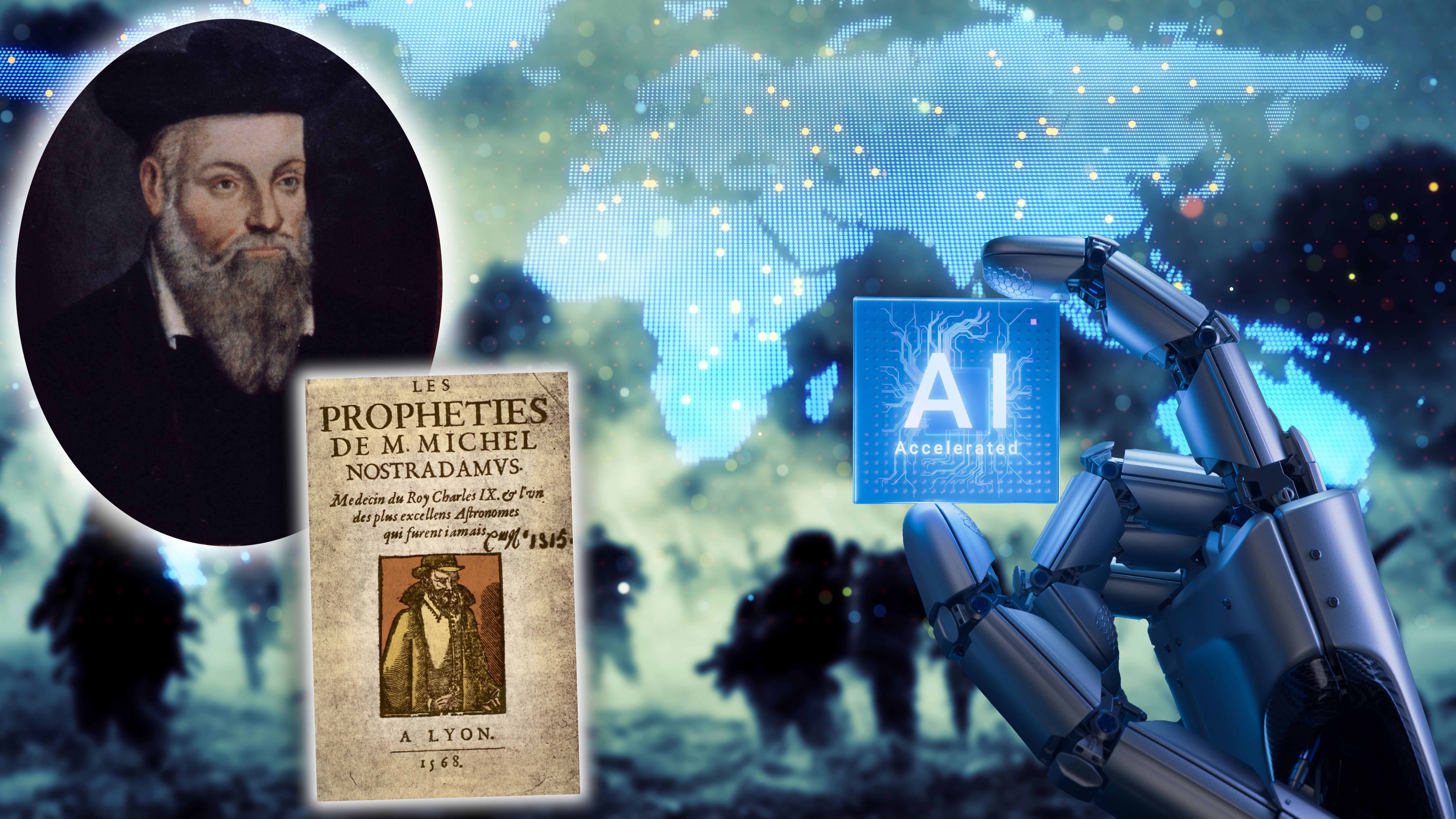 Nostradamus, veštačka inteligencija, Treći svetski rat, ilustracija, kombo Foto: Shutterstock/Album - sfgp / Album / Fototeca Gilardi / akg-images / Profimedia