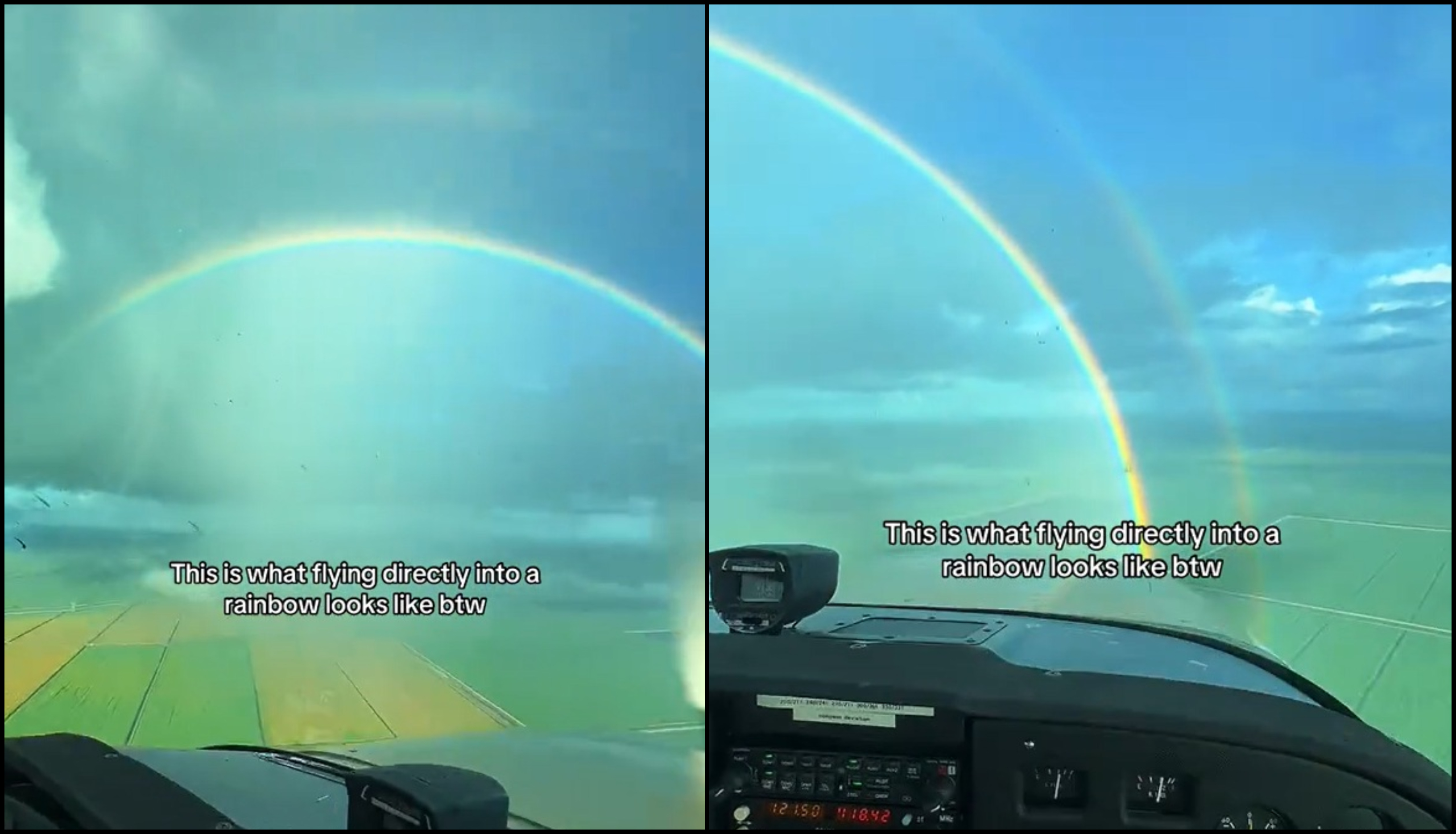 Avion ulazi u dugu