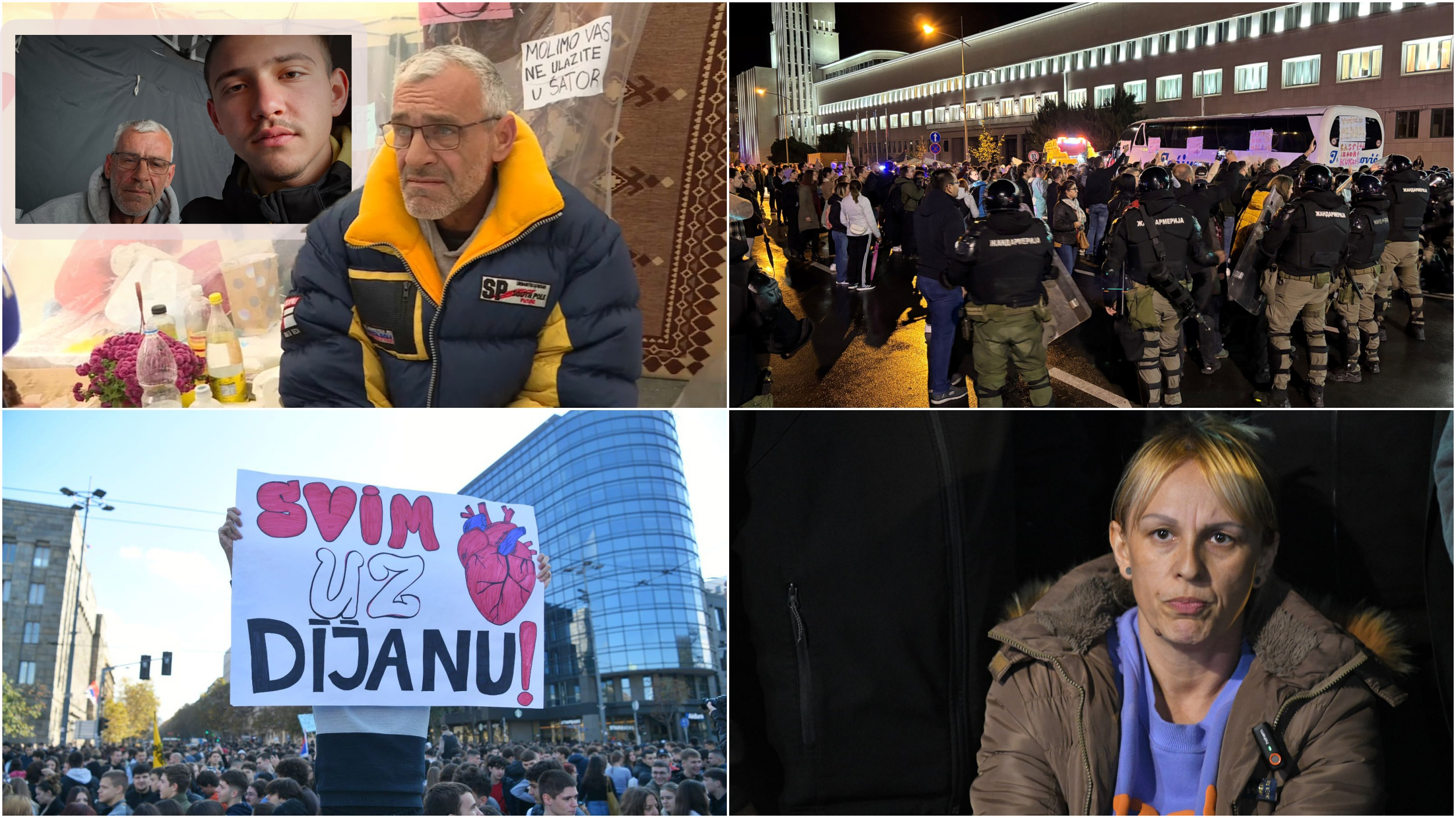jaćimović i njegov sin, policija, dijana hrka i studenti