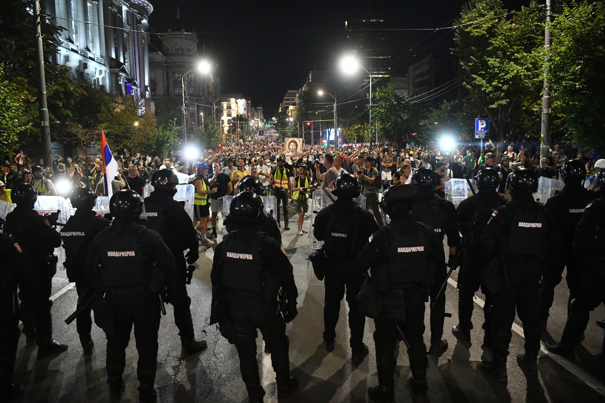Beograd 15. avgust 2025. Protest studenata u blokadi I građana Srbije pod sloganom „Nismo vreća za udaranje“, protesti nakon brutalnog nasilja policije nad građanima  Slavija  Foto:Vladislav Mitić/Nova.rs