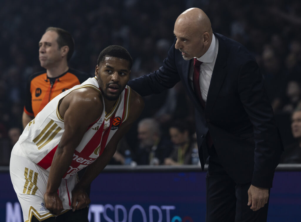 during the 2025/2026 Euroleague Round 15 match between Partizan Mozzart Bet Belgrade and Crvena Zvezda Belgrade at Belgrade Arena on December 12, 2025 in Belgrade, Serbia. (Photo by Srdjan Stevanovic/Starsport.rs)