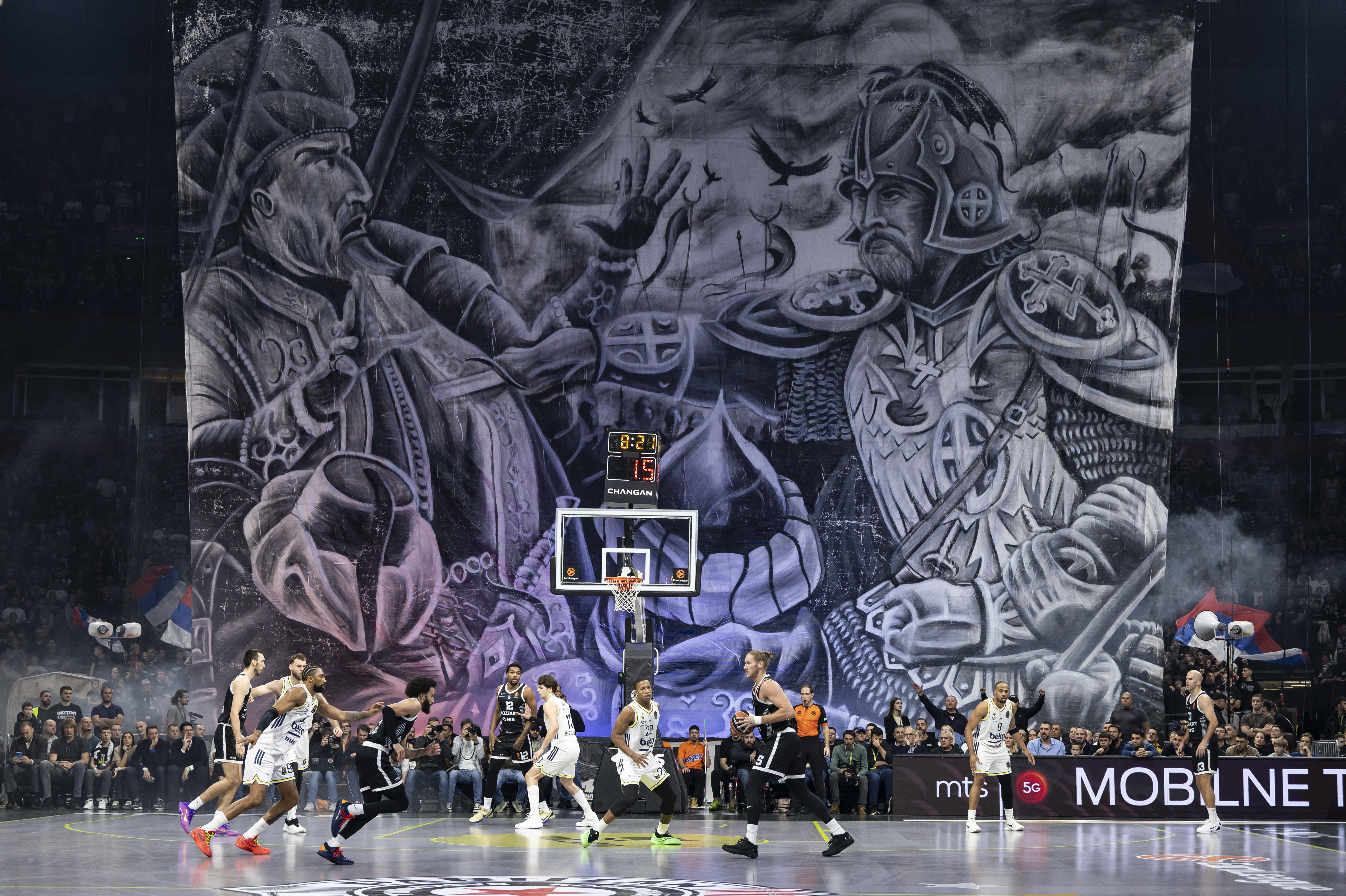 during the 2025/2026 Euroleague Round 12 match between Partizan Mozzart Bet Belgrade and Fenerbahce Istanbul at Belgrade Arena on November 21, 2025 in Belgrade, Serbia. (Photo by Srdjan Stevanovic/Starsport.rs)