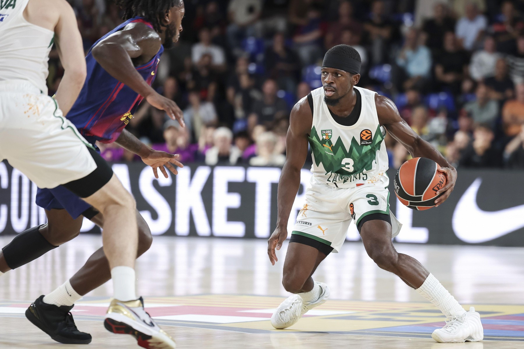 Sylvain Francisco of Zalgiris Kaunas during the Turkish Airlines Euroleague basketball match between FC Barcelona and Zalgiris Kaunas on 23 October 2025 at Palau Blaugrana in Barcelona, Spain