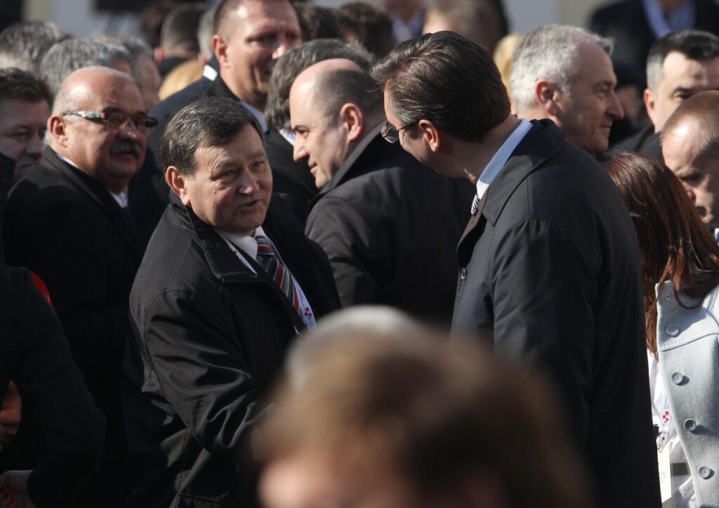 15.02.2015., Zagreb - Inauguracija predsjednice Republike Hrvatske Kolinde Grabar Kitarovic. Aleksandar Vucic i Mladen Markac. rPhoto: Boris Scitar/Vecernji list