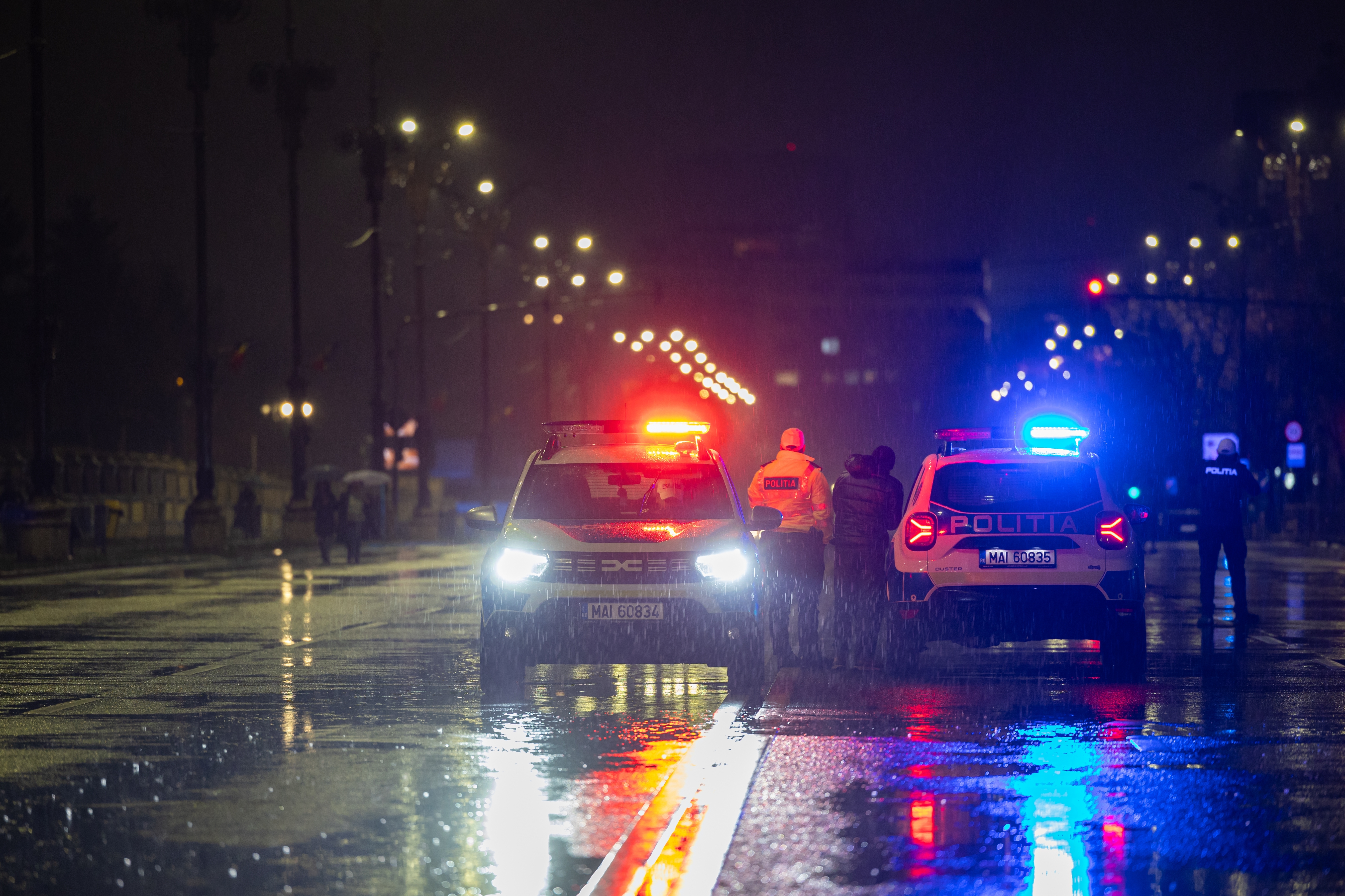 Bucharest,,Romania,-,29,November,2024:,Police,Cars,In,Mission.