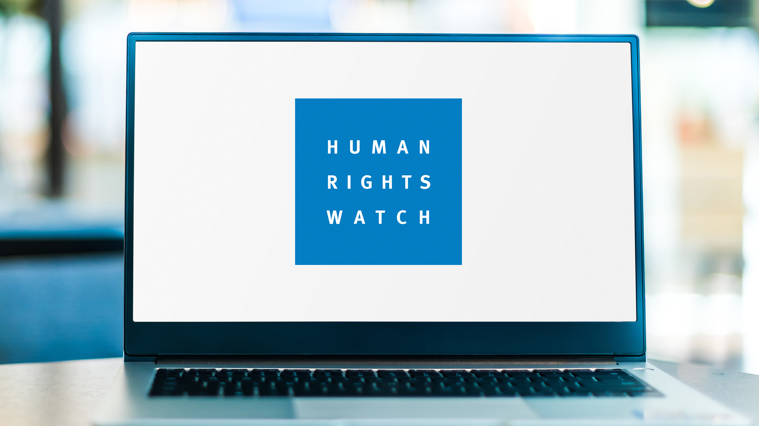 POZNAN, POL - JAN 6, 2021: Laptop computer displaying logo of Human Rights Watch (HRW), an international non-governmental organization, that conducts research and advocacy on human rights