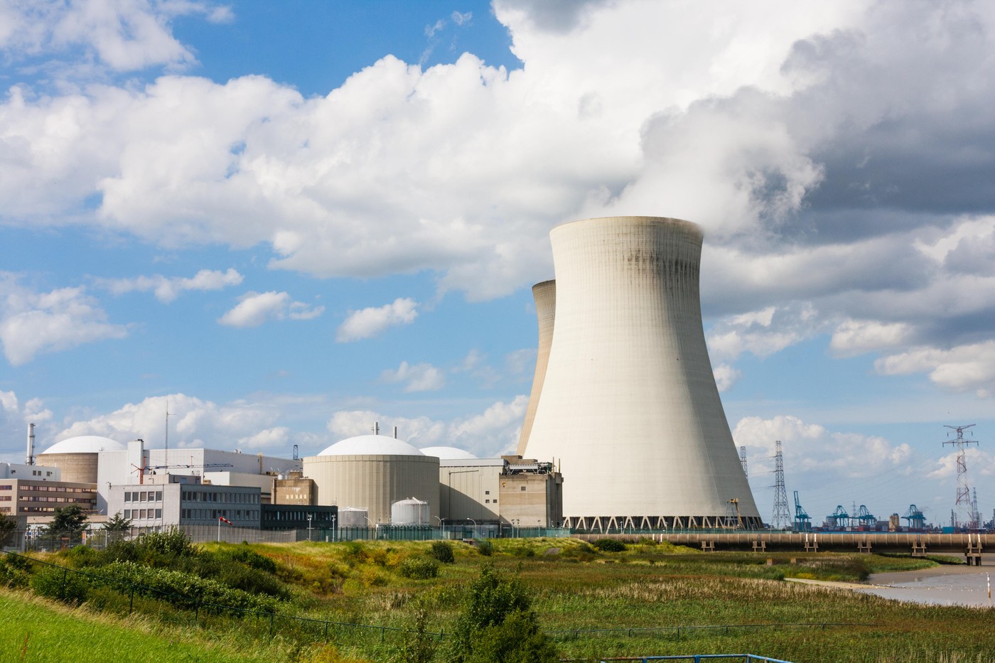 Cooling towers of the Doel nuclear power plant, Belgium.