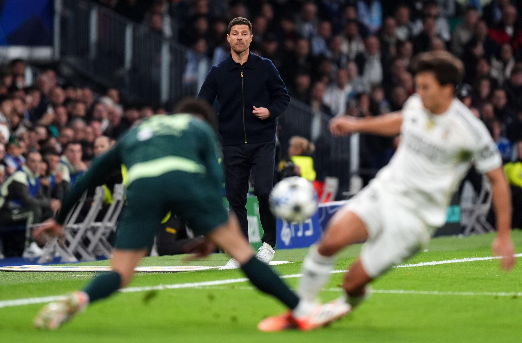 Real Madrid manager Xabi Alonso on the touchline during the UEFA Champions League match at the Bernabeu in Madrid, Spain. Picture date: Wednesday December 10, 2025.