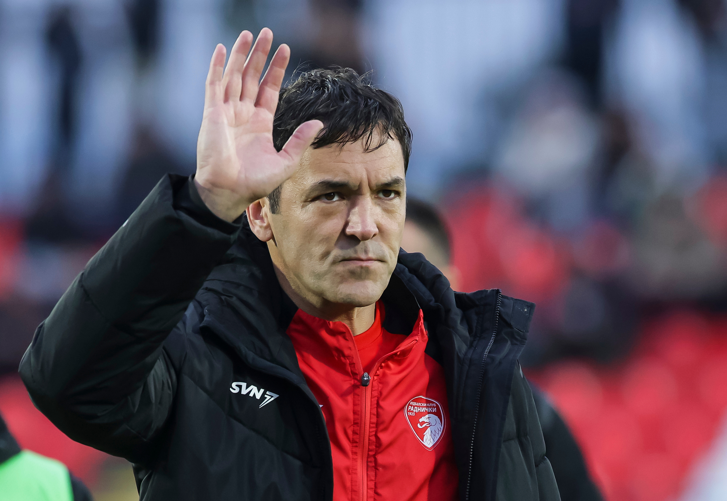 goalkeeper Vladimir Stojkovic of Radnicki 1923 during the Mozzart Super Liga 2025/2026 match between Radnicki 1923 and Partizan at stadium Cika Daca on December 07, 2025 in Belgrade, Serbia. (Photo by Srdjan Stevanovic/Starsport.rs ©)