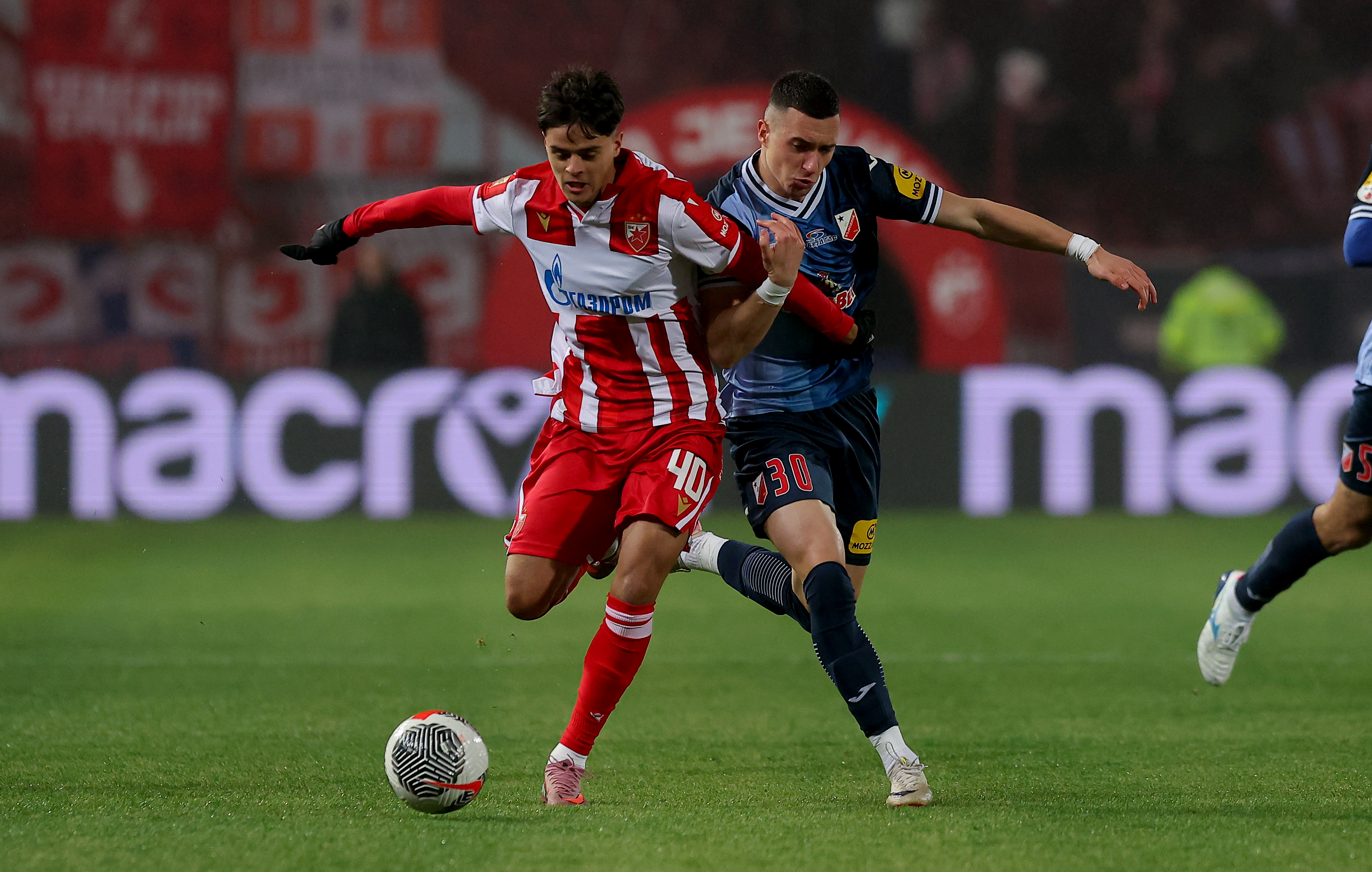 Crvena Zvezda v Vojvodina football match of Mozzart Bet Super Liga 2025/2026 round 18 on December 7. 2025. in Belgrade, Serbia.