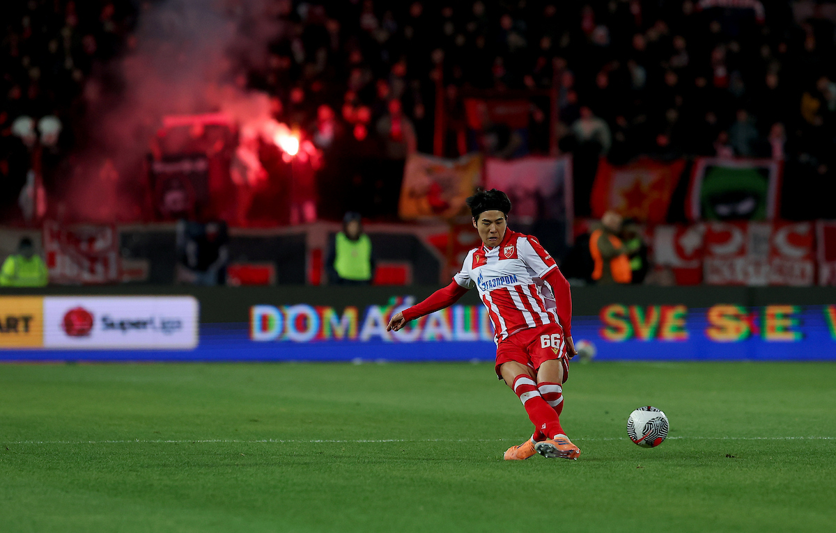 during Crvena Zvezda v Cukaricki football match Mozzart Bet Super Liga 2025/26 round 6 in Belgrade, Serbia on 4. December 2025
(photo by Luka Milosavljevic/STARSPORT ©)