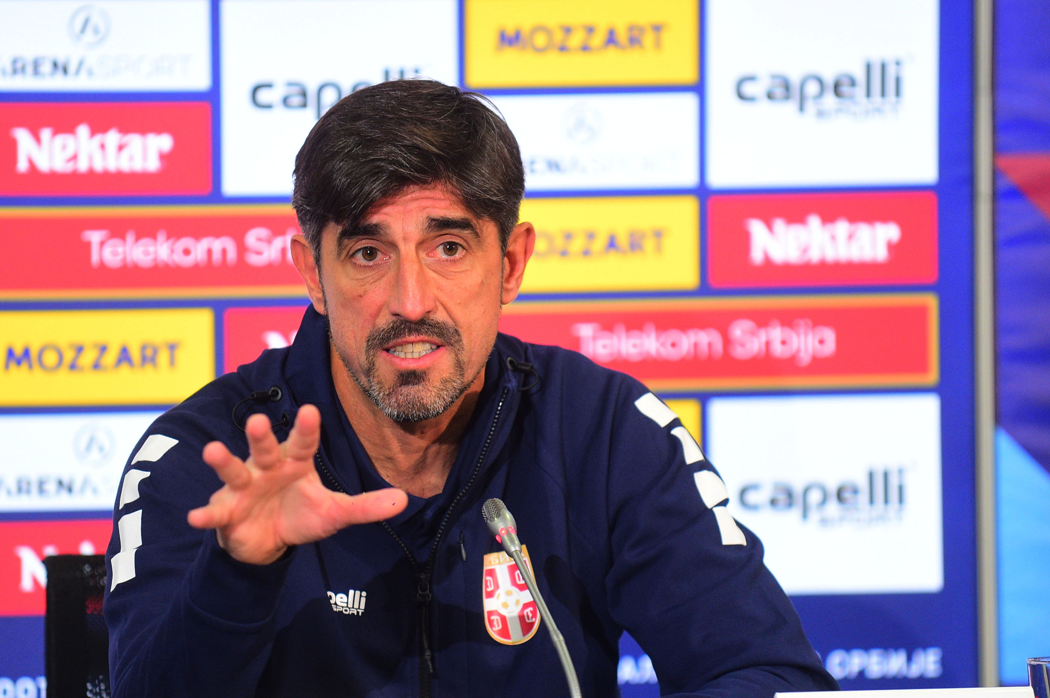 A press conference of the A team coach Veljko Paunovic was held at the SC FSS on the occasion of the gathering of the national teams for the World Cup qualifiers against England and Latvia.