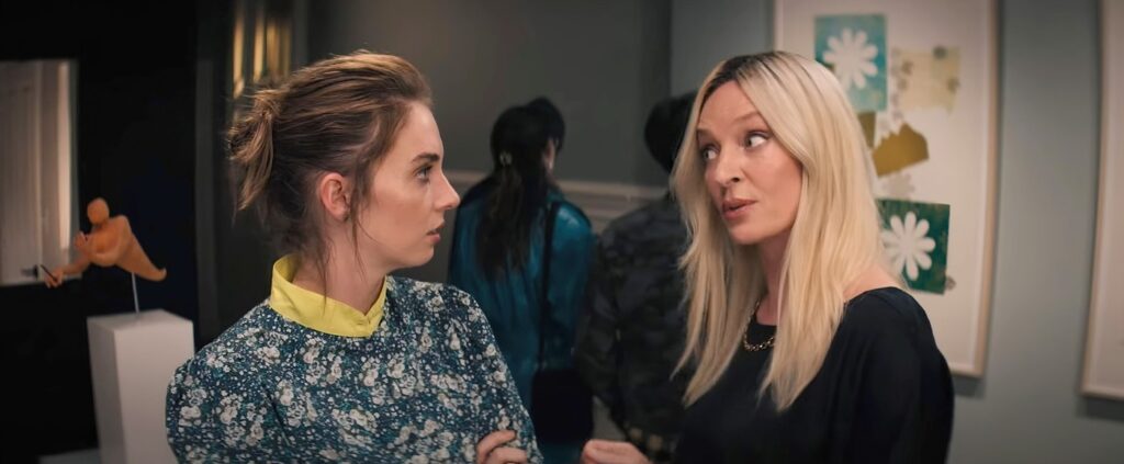 THE KILL ROOM, from left: Maya Hawke, Uma Thurman, 2023.,Image: 814814540, License: Rights-managed, Restrictions: Please credit Courtesy Everett Collection, Model Release: no, Credit line: