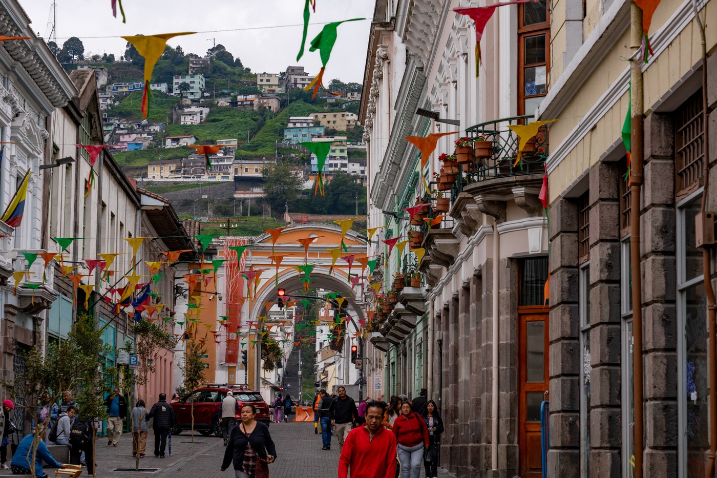 The Arco de la Reina on Garcia Moreno in the historic center of Quito, Ecuador.
