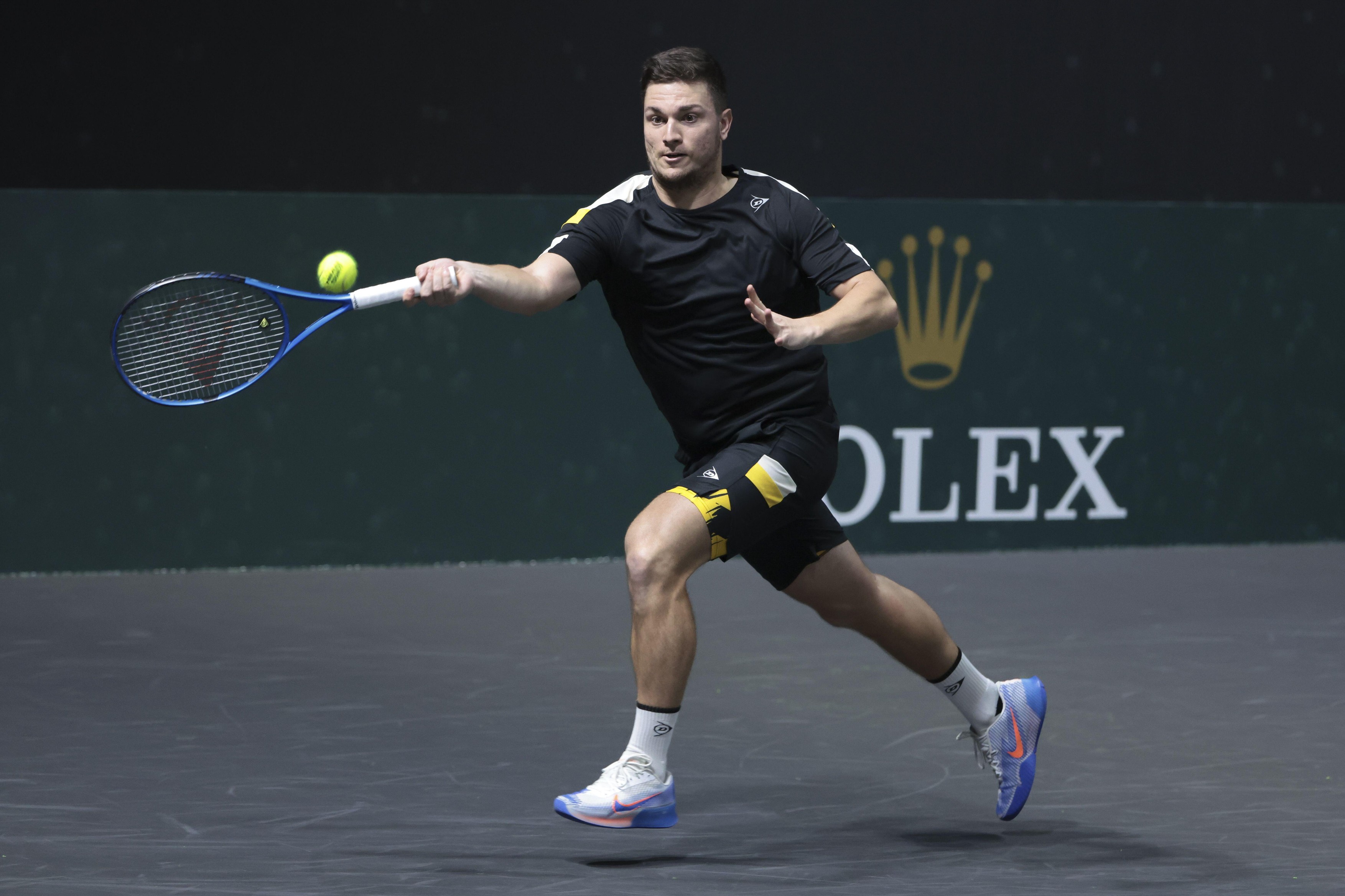 Miomir Kecmanovic of Serbia during day 1 of the Rolex Paris Masters 2025, ATP Masters 1000 tennis tournament on October 27, 2025 at Paris La Defense Arena in Nanterre near Paris, France