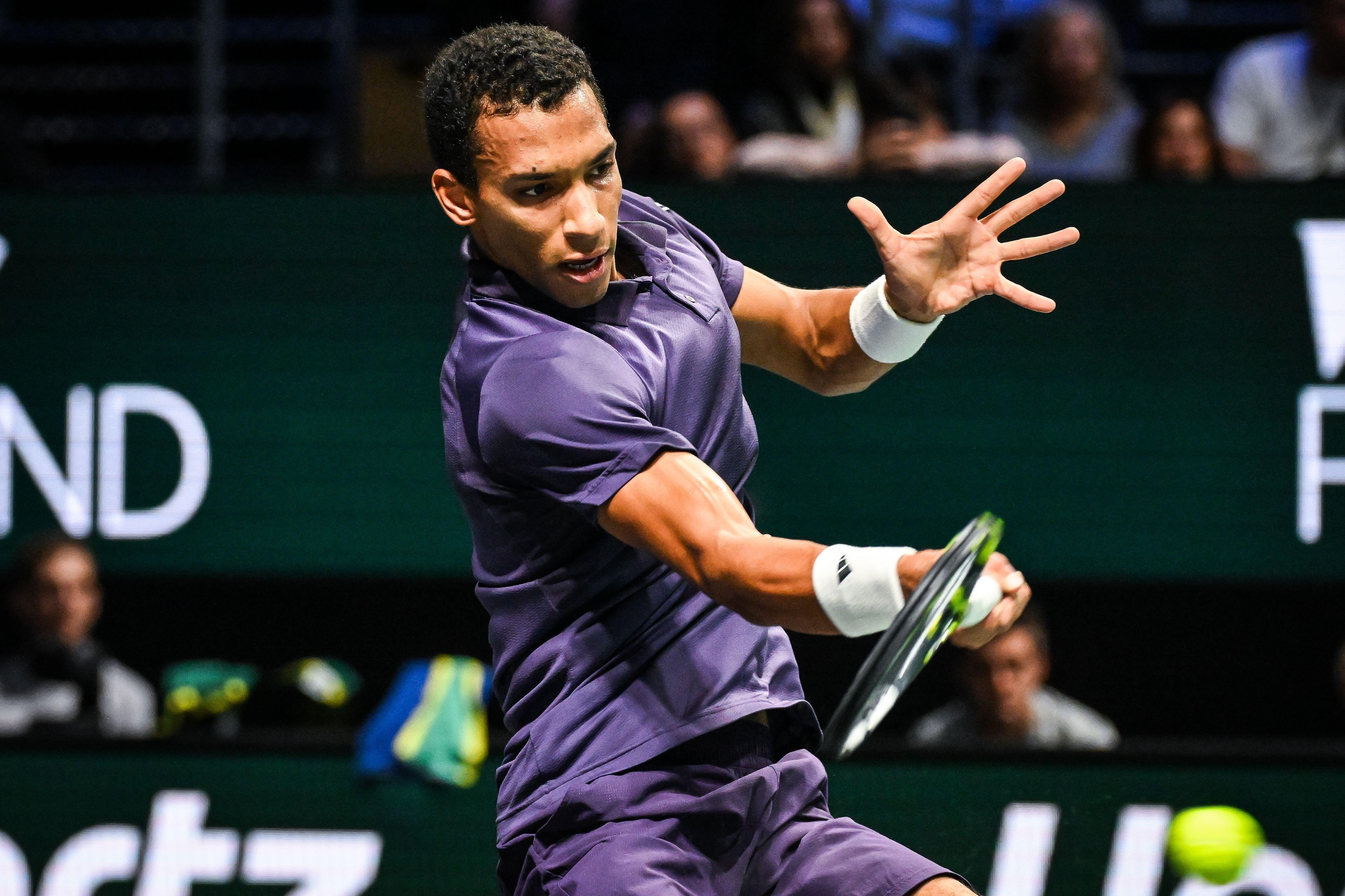 Felix AUGER-ALIASSIME of Canada during the sixth day of the Rolex Paris Masters 2025, ATP Masters 1000 tennis tournament on November 01, 2025 at La Defense Arena in Nanterre near Paris, France